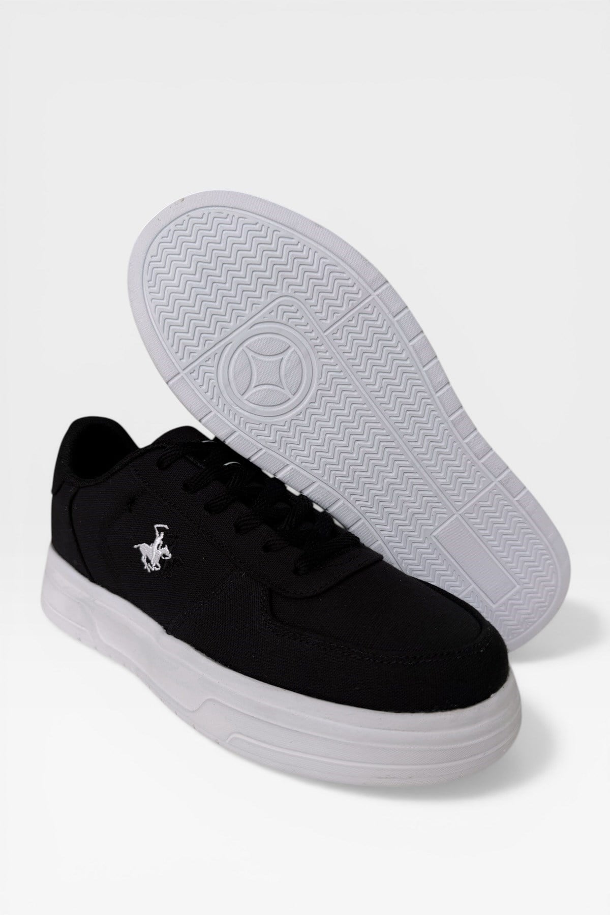 Erkek Keten Sneaker Ayakkabı SİYAH - BEYAZ