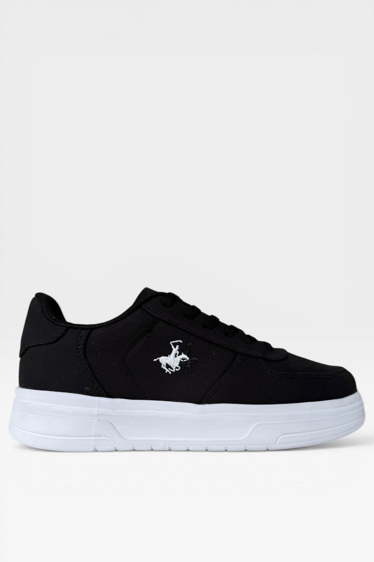Erkek Keten Sneaker Ayakkabı SİYAH - BEYAZ