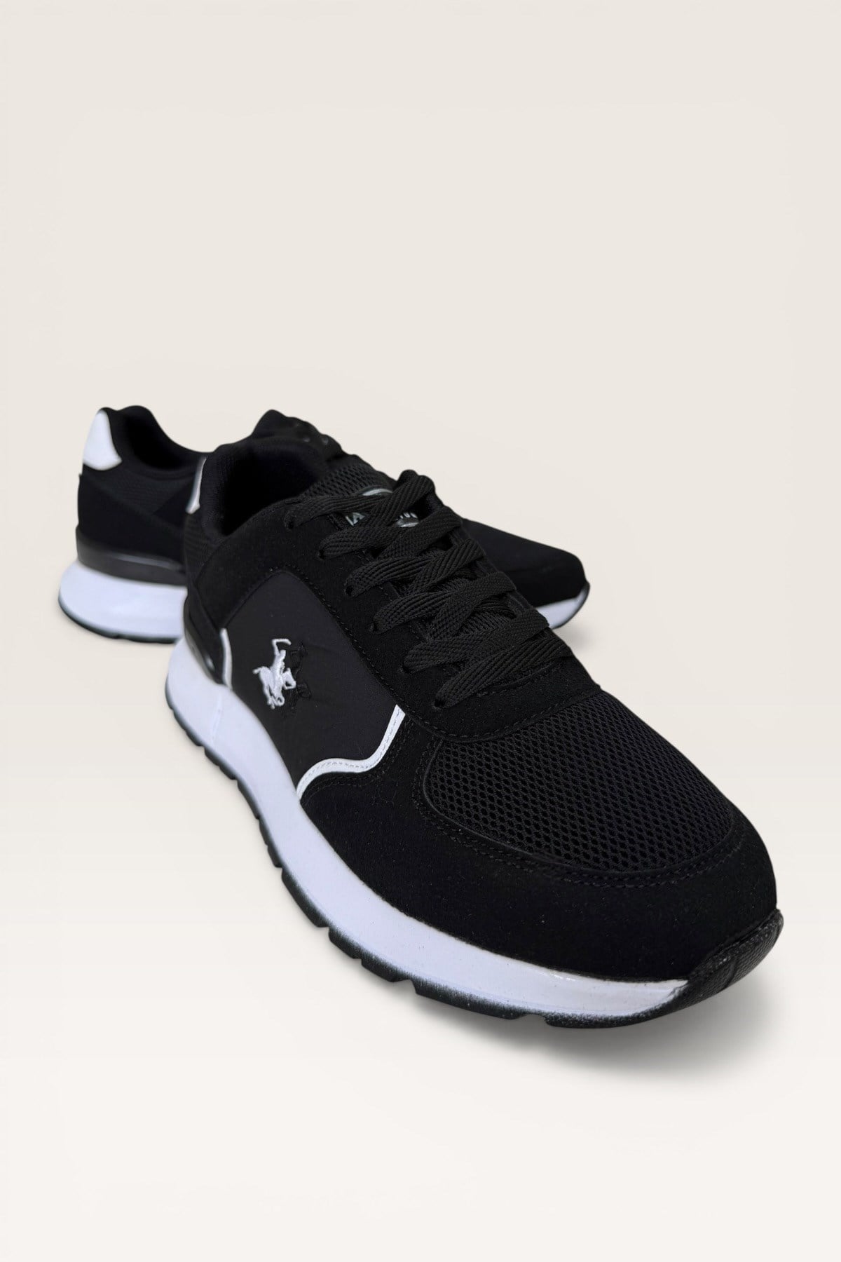 Erkek Ortopedik Airfile Yürüyüş Sneaker Spor Ayakkabı SİYAH - BEYAZ