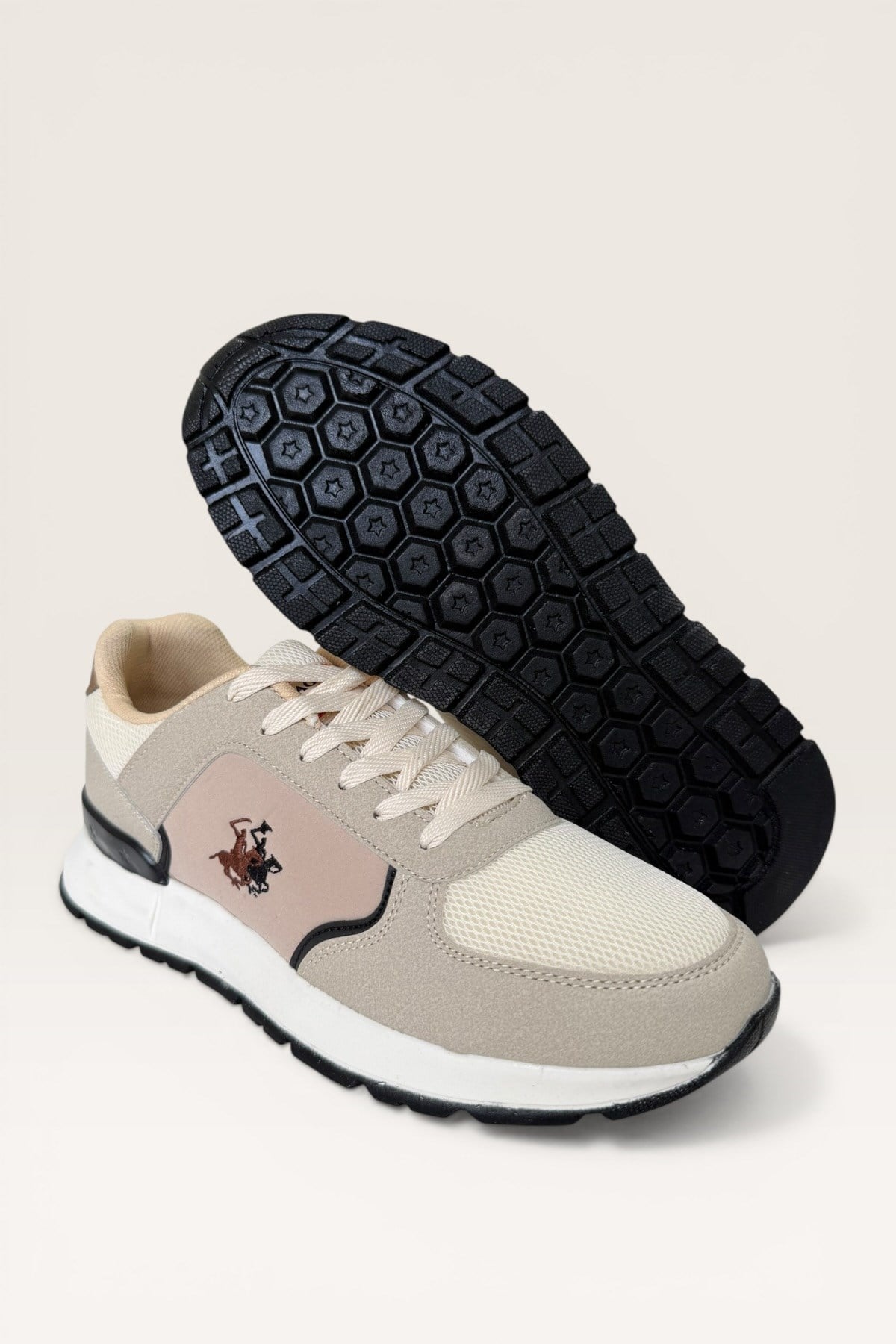 Erkek Ortopedik Airfile Yürüyüş Sneaker Spor Ayakkabı BEJ