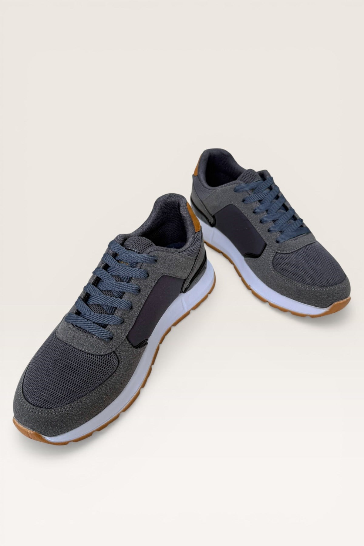 Erkek Ortopedik Airfile Yürüyüş Sneaker Spor Ayakkabı FÜME