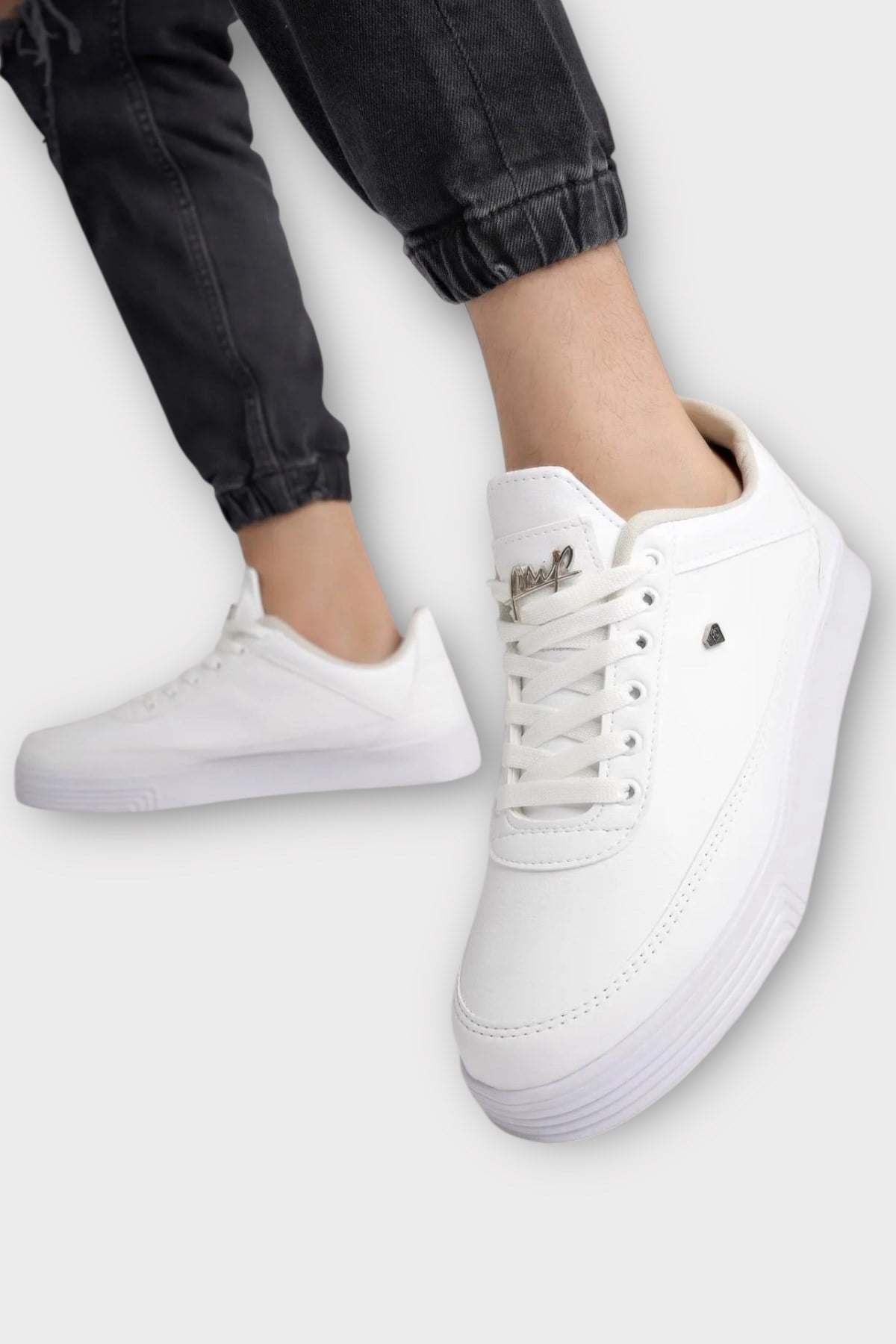 Erkek Şık Yumuşak Spor Sneaker Ayakkabı BEYAZ