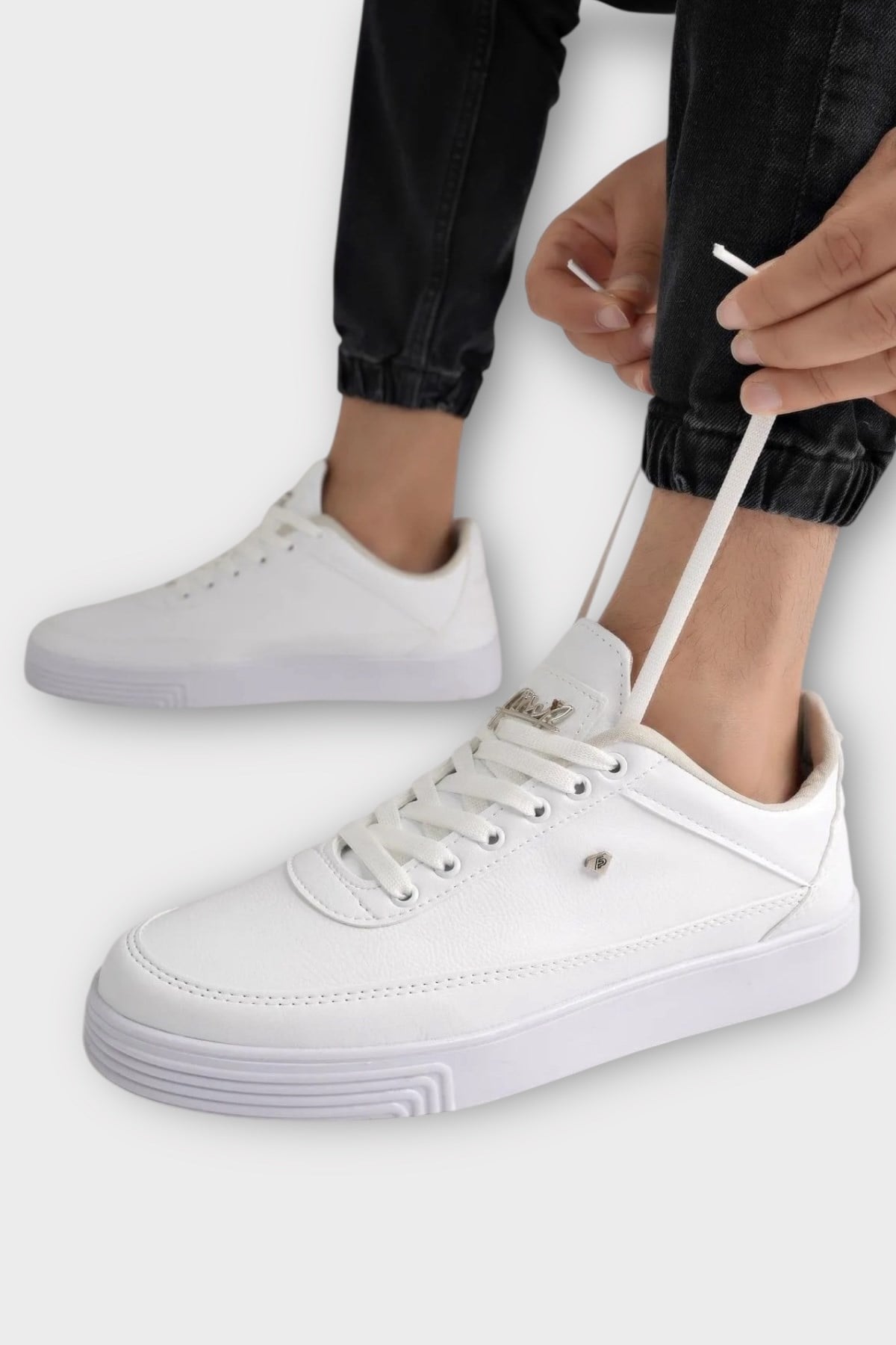 Erkek Şık Yumuşak Spor Sneaker Ayakkabı BEYAZ