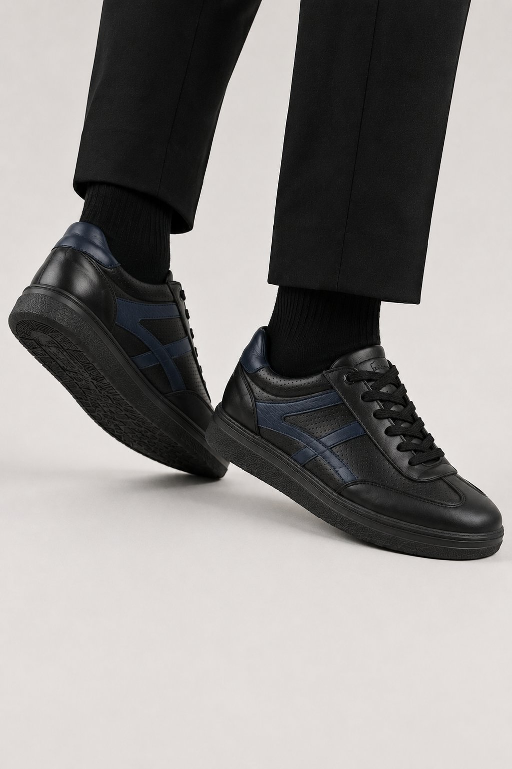 Erkek Sneaker Hakiki Erkek Deri Ayakkabı SİYAH
