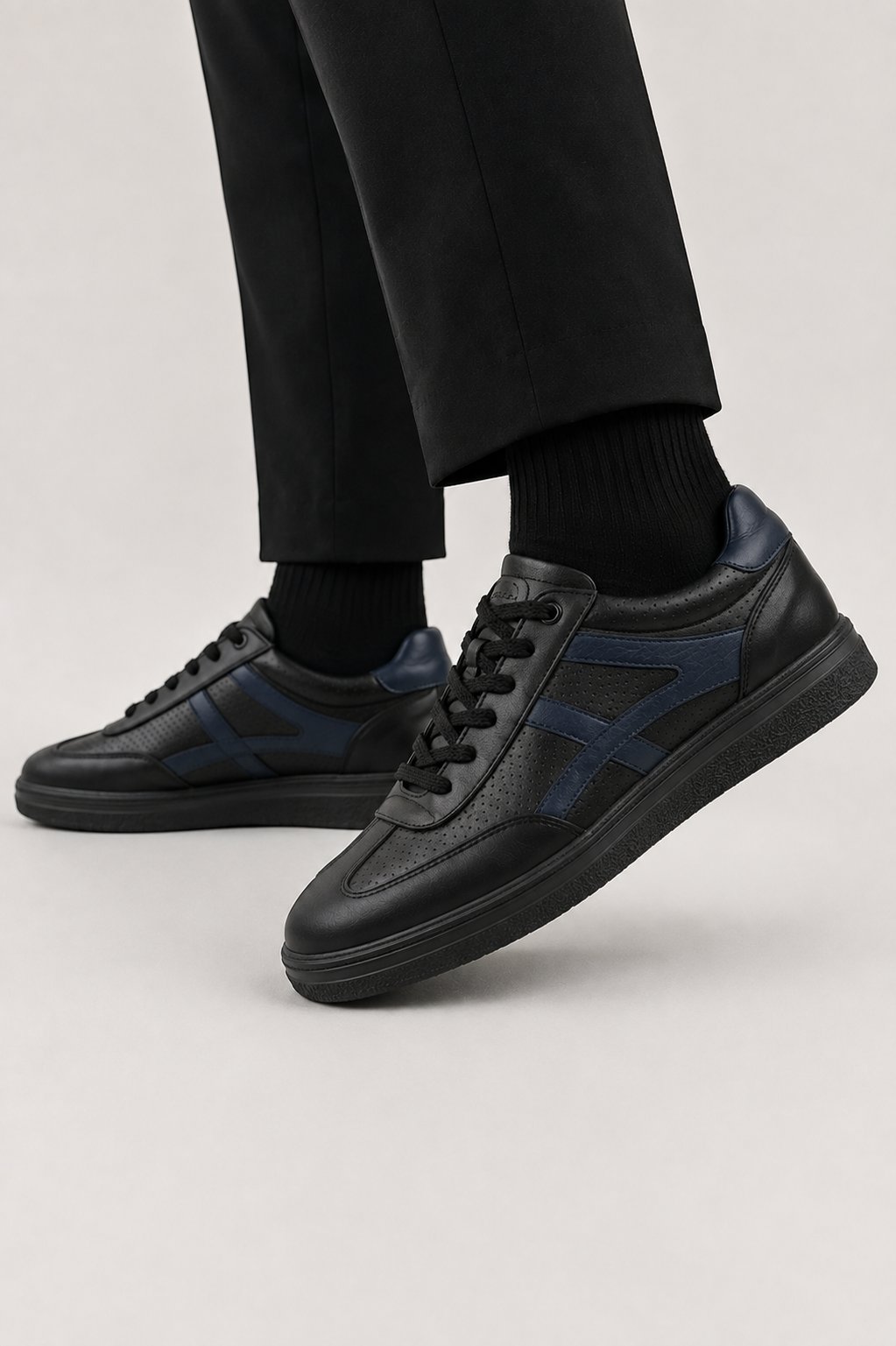 Erkek Sneaker Hakiki Erkek Deri Ayakkabı SİYAH