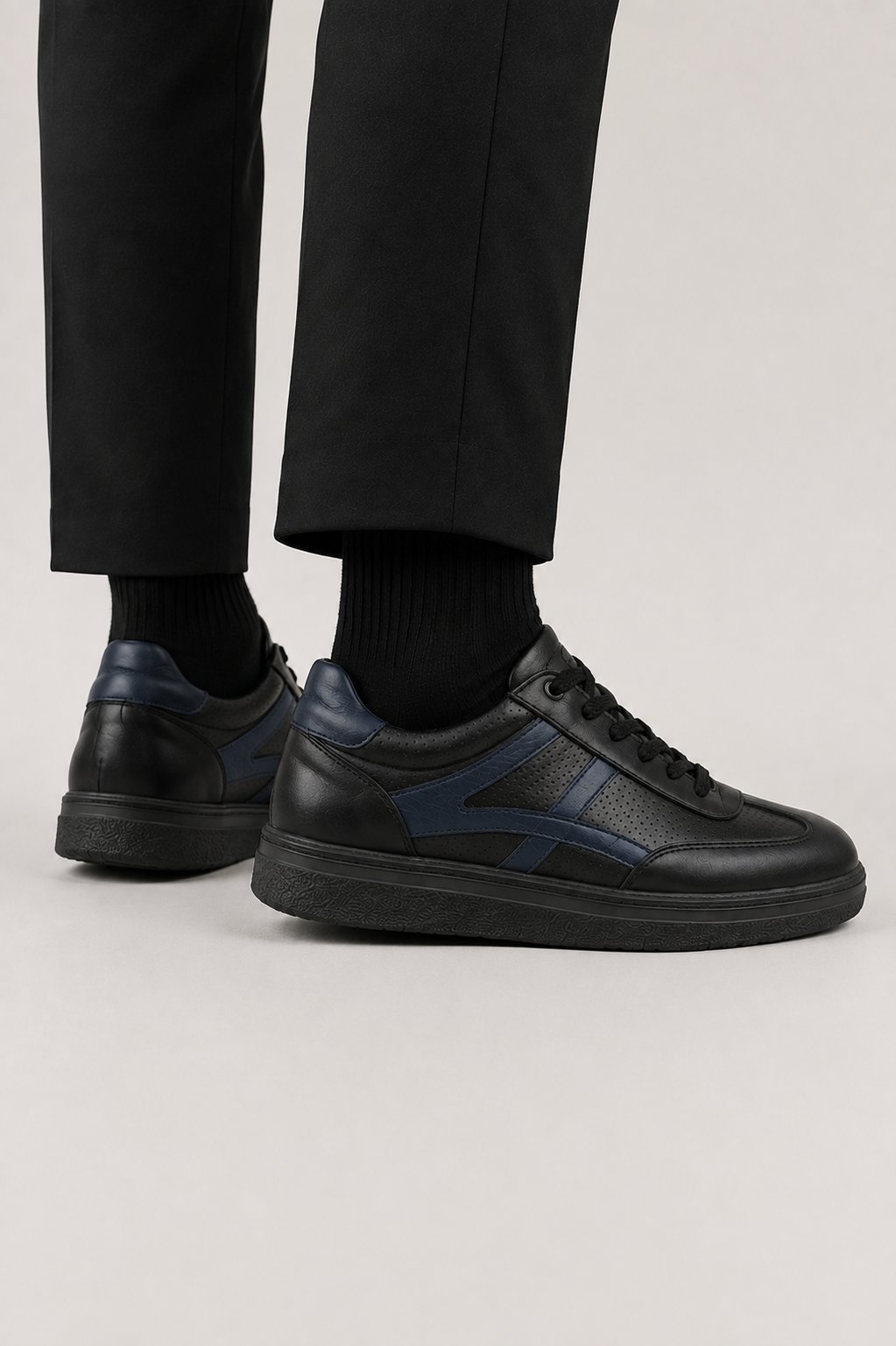 Erkek Sneaker Hakiki Erkek Deri Ayakkabı SİYAH
