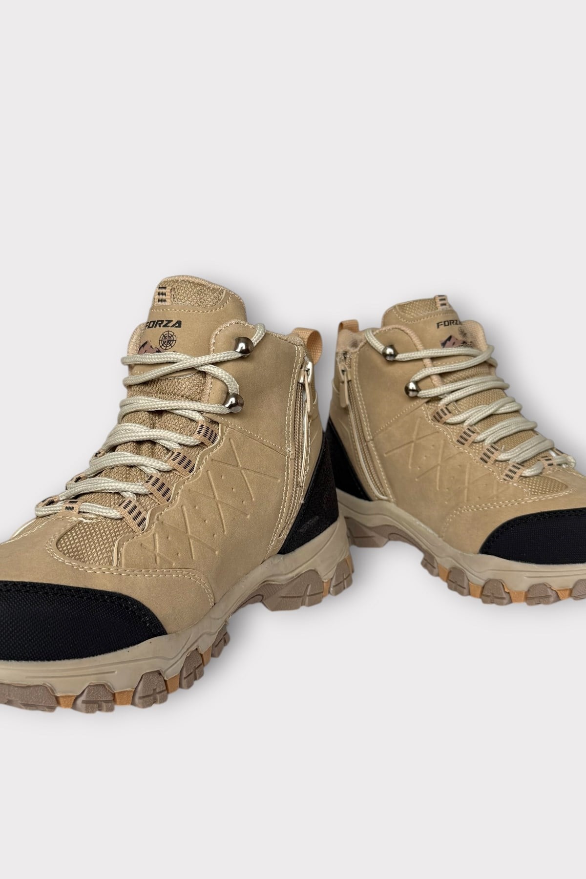 Erkek Soğuk Geçirmez Fermuarlı Trekking & Outdoor Bot BEJ
