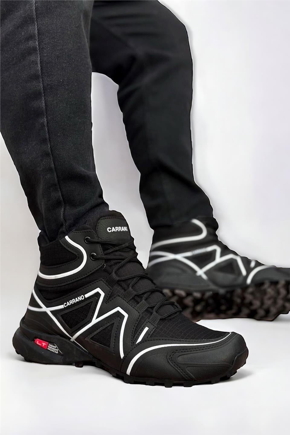 Erkek Spor Trekking Outdoor Bot SİYAH - BEYAZ