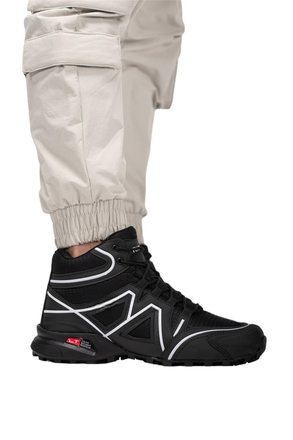 Erkek Spor Trekking Outdoor Bot SİYAH - BEYAZ