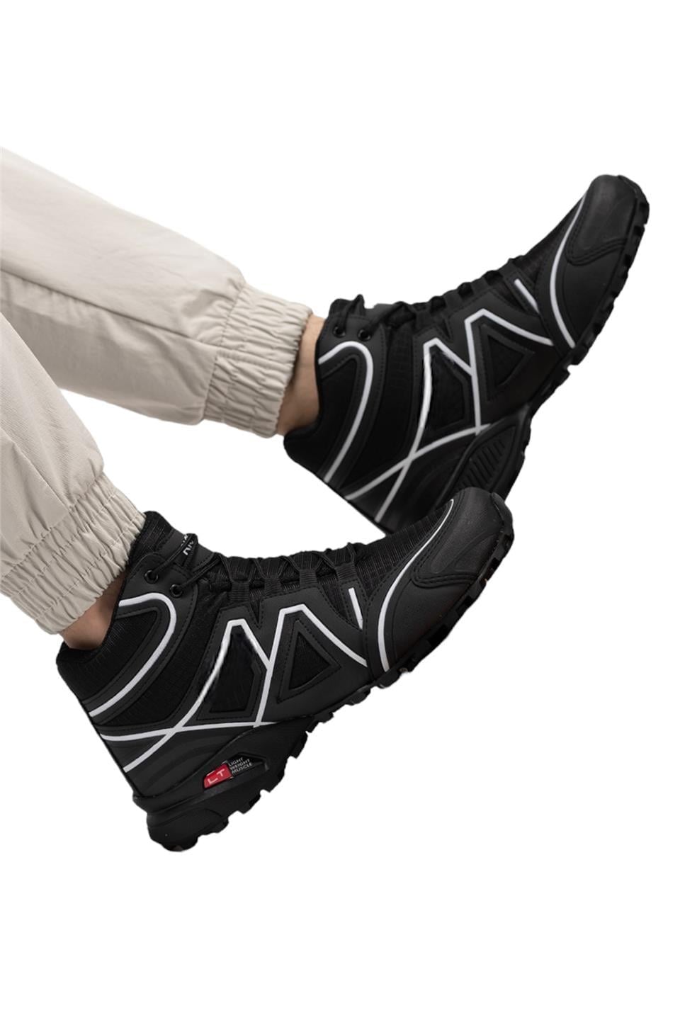 Erkek Spor Trekking Outdoor Bot SİYAH - BEYAZ