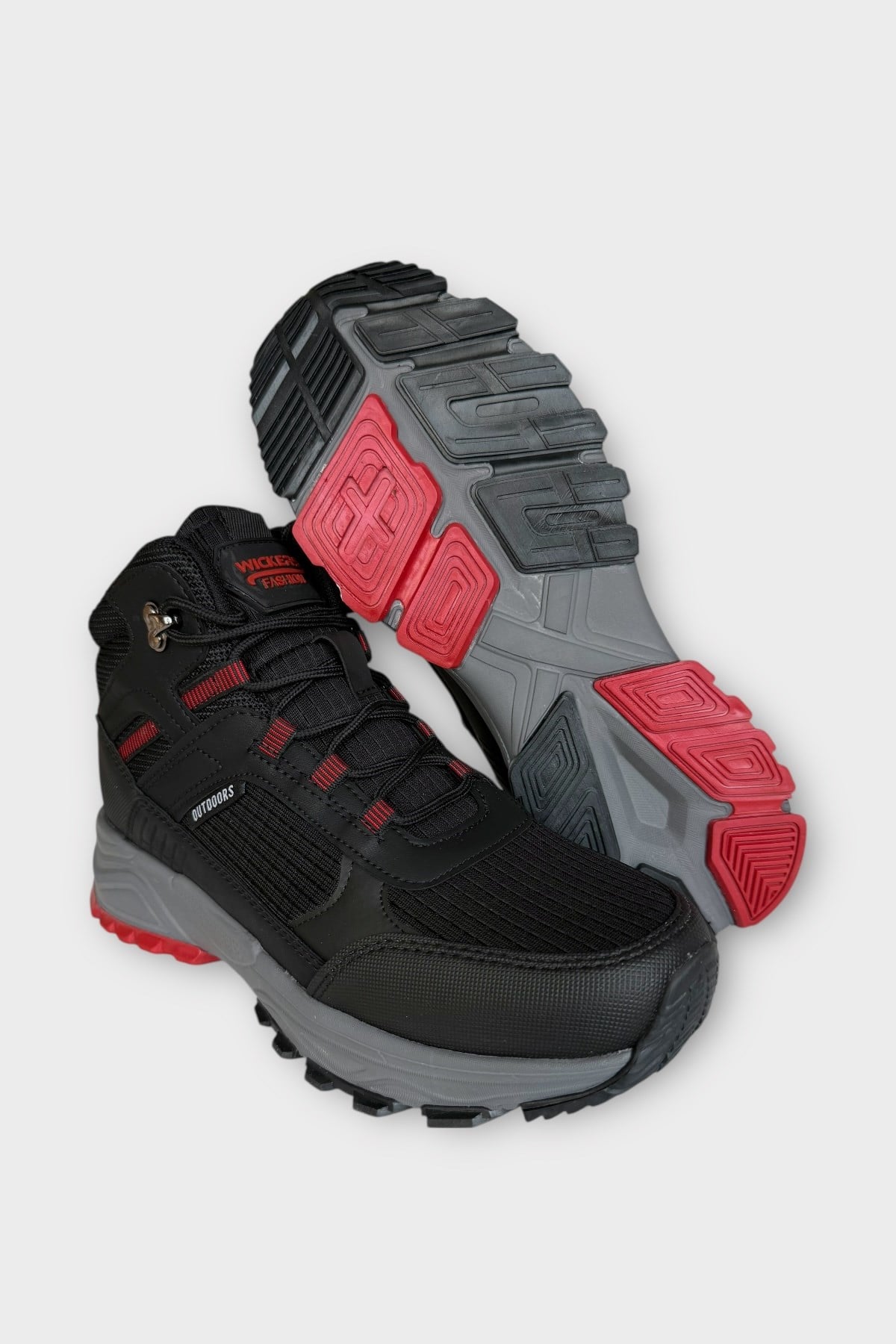Erkek Su İtici Soğuk Geçirmez Outdoor Trekking Bot SİYAH - KIRMIZI