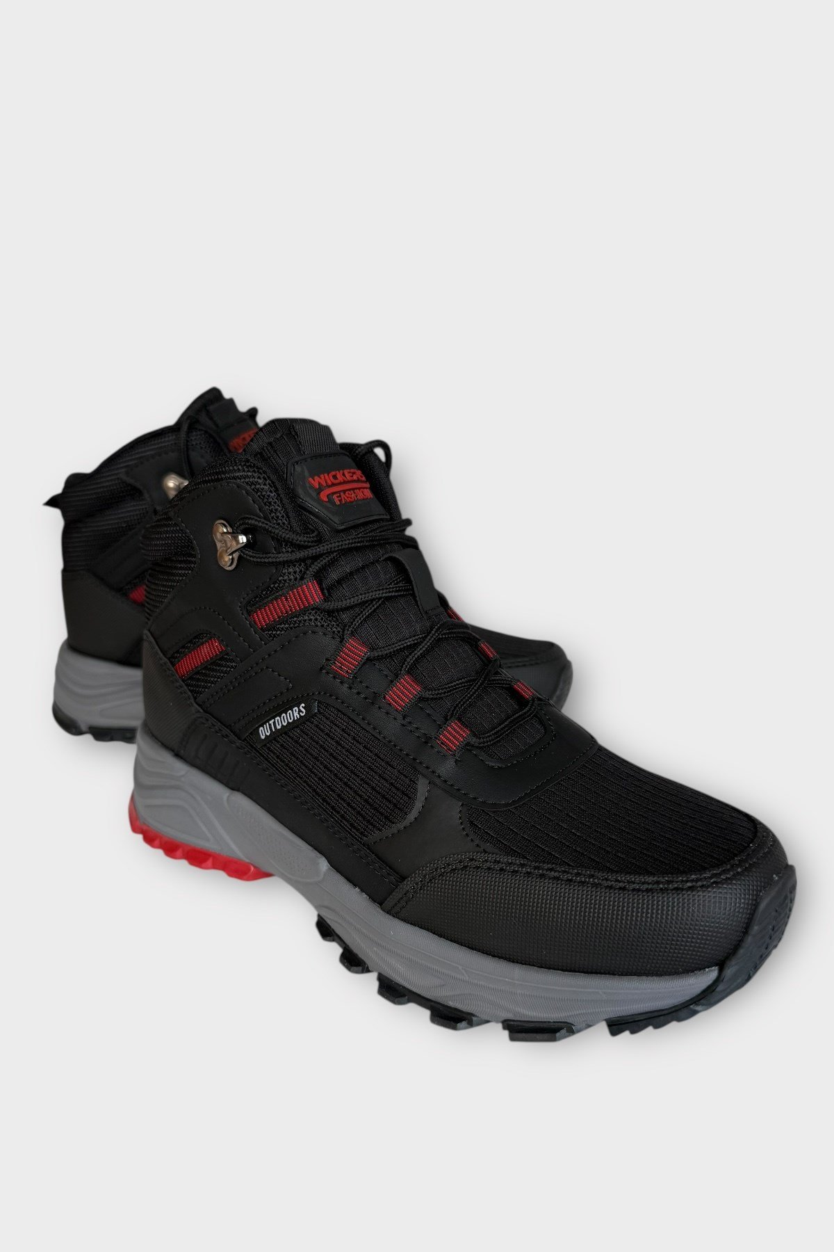 Erkek Su İtici Soğuk Geçirmez Outdoor Trekking Bot SİYAH - KIRMIZI
