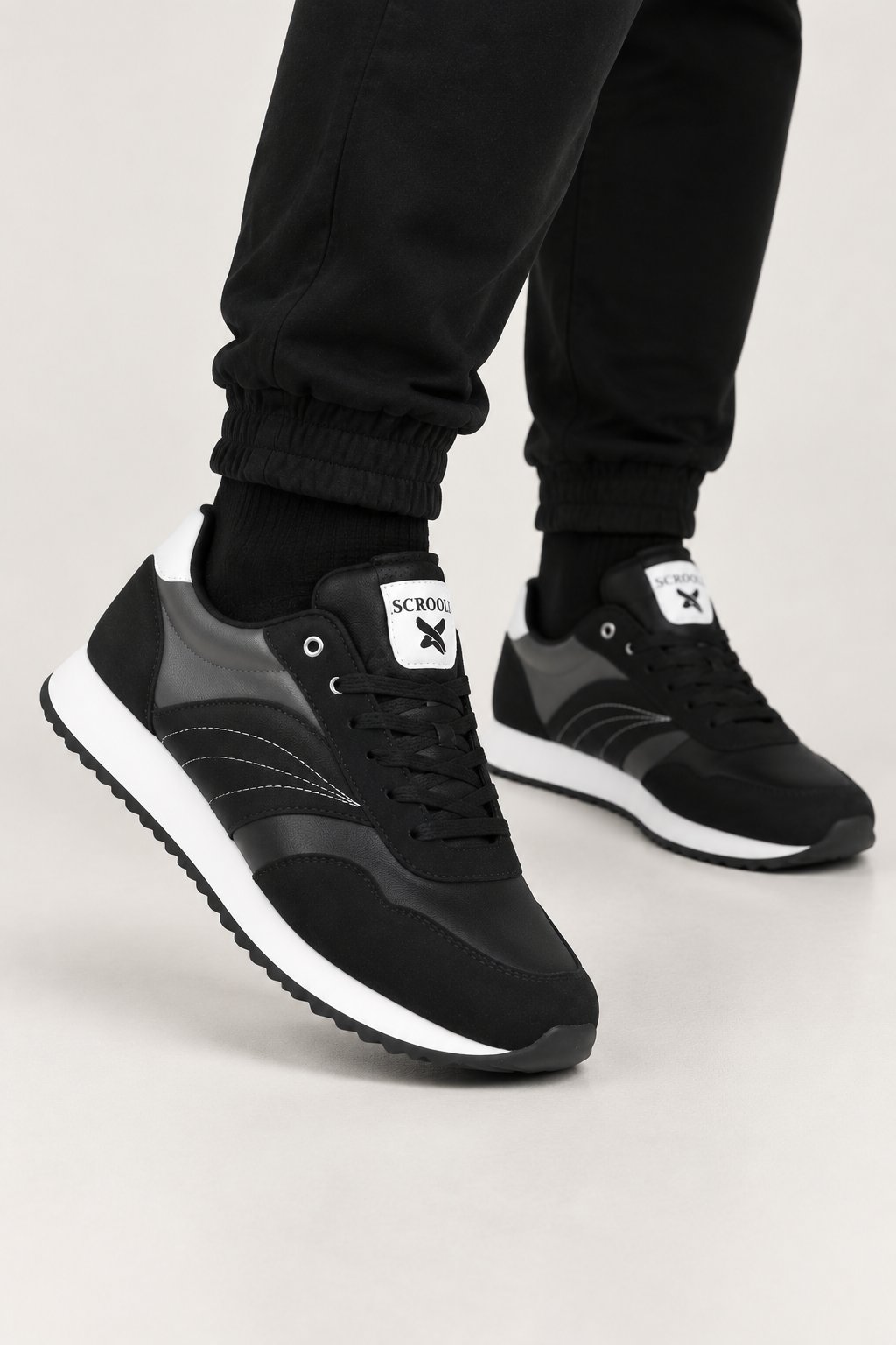 Erkek Termo Taban Cilt Sneaker Ayakkabı SİYAH - BEYAZ