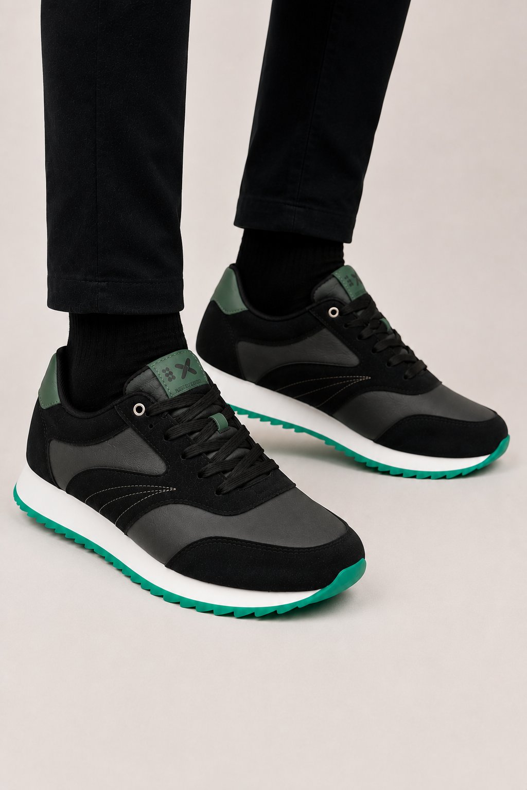 Erkek Termo Taban Cilt Sneaker Ayakkabı SİYAH - YEŞİL
