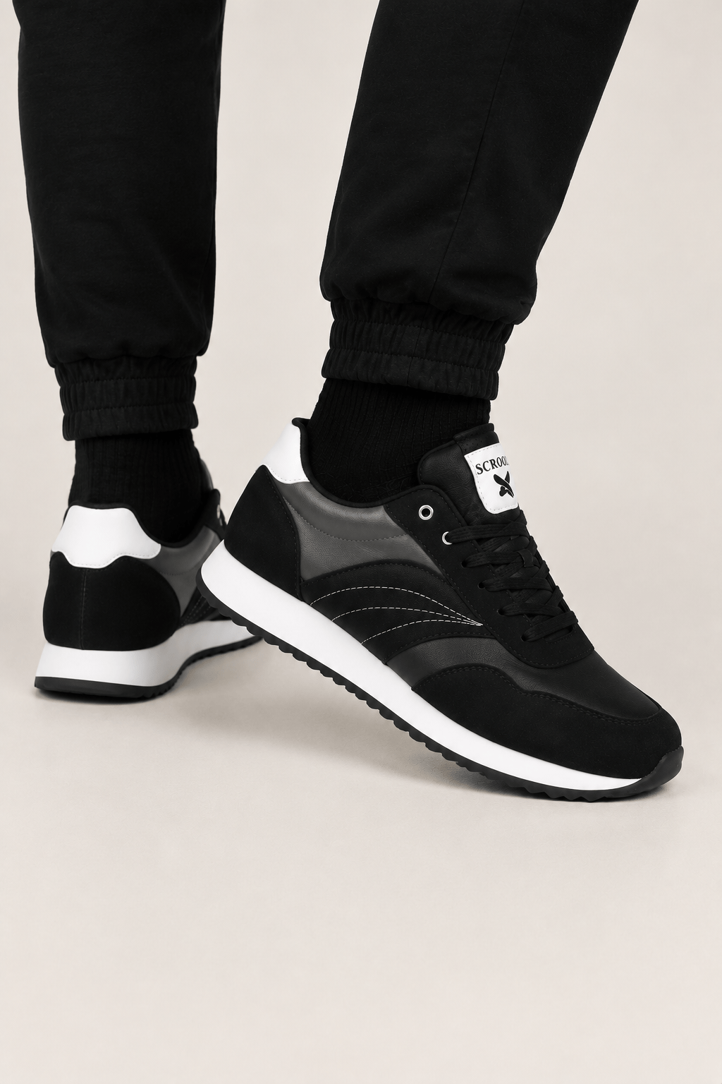 Erkek Termo Taban Cilt Sneaker Ayakkabı SİYAH - BEYAZ
