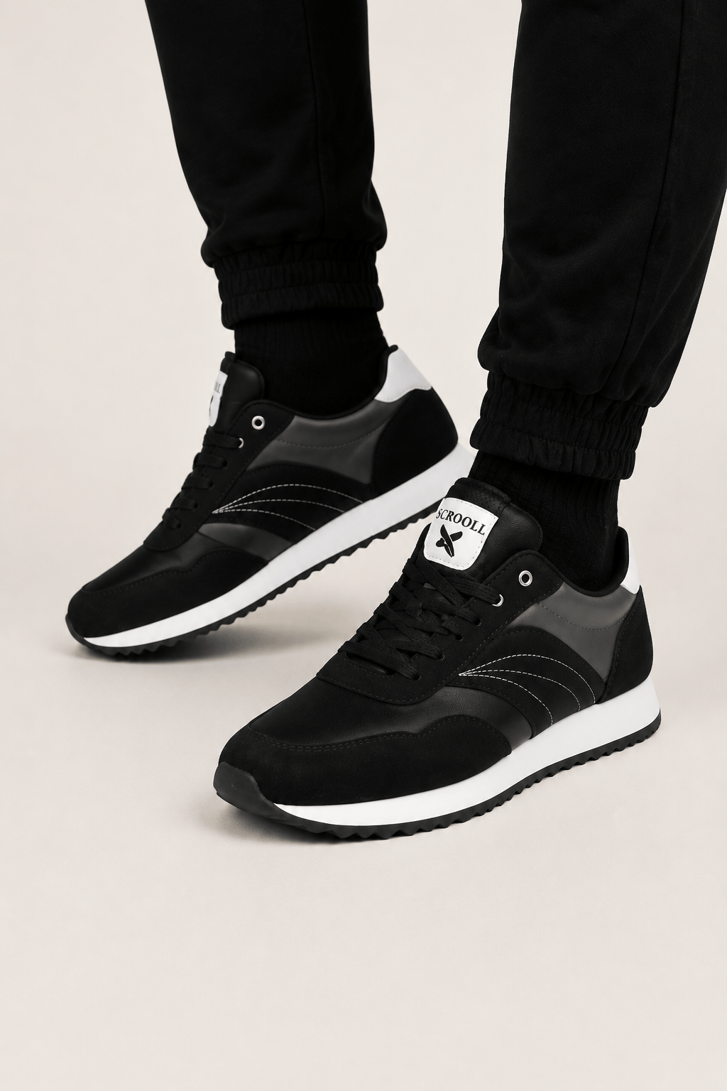 Erkek Termo Taban Cilt Sneaker Ayakkabı SİYAH - BEYAZ