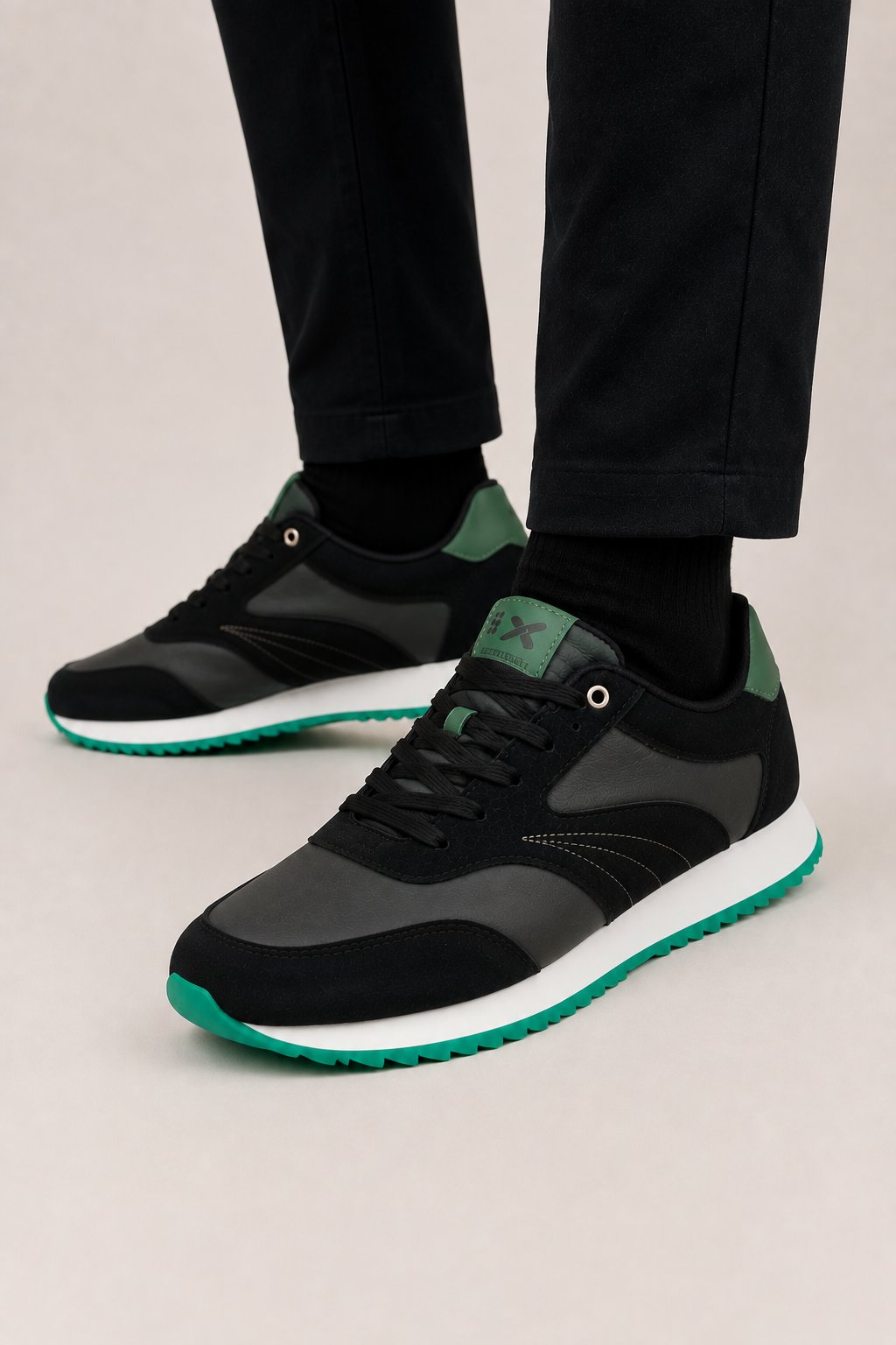 Erkek Termo Taban Cilt Sneaker Ayakkabı SİYAH - YEŞİL