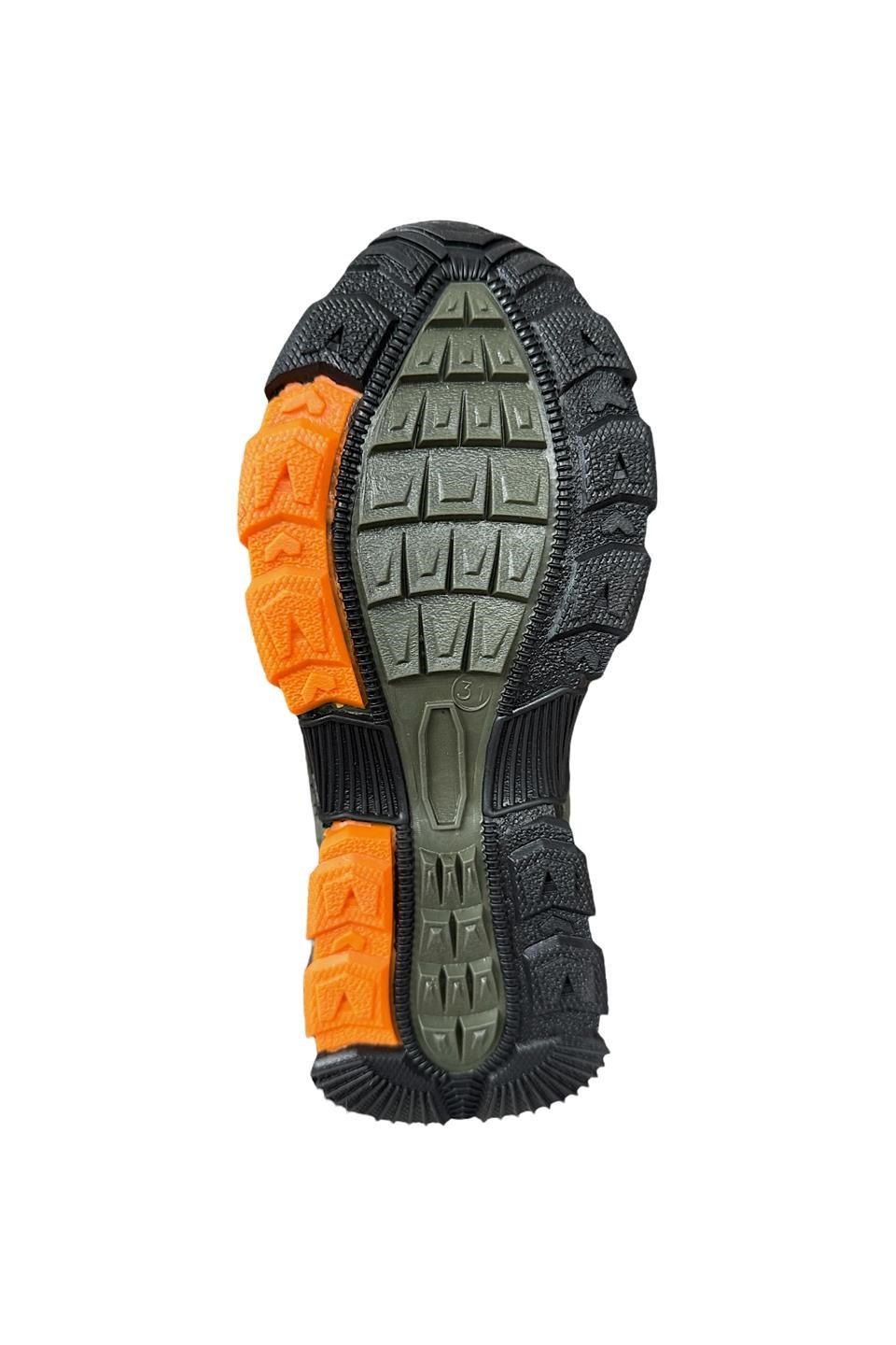 İçi Yünlü Cırtlı Soğuk Geçirmez Outdoor Çocuk Bot HAKİ - TURUNCU