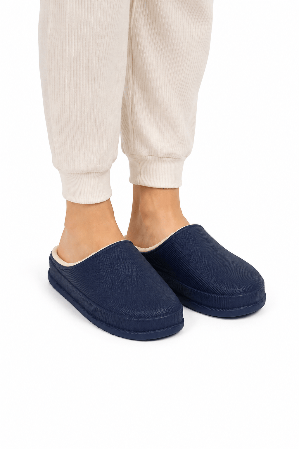 İçi Yünlü Su Geçirmez Kapalı Unisex Ev Terliği LACİVERT