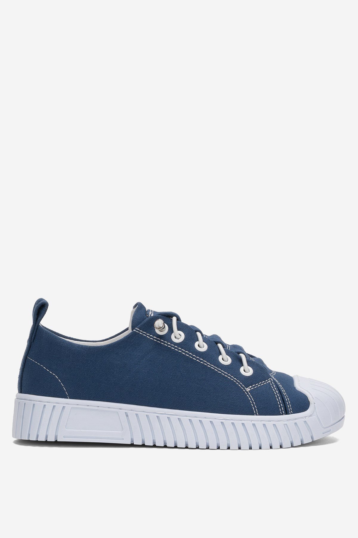 Kadın Kolay Giyilebilir Lastik Bağcıklı Spor Keten Sneaker Ayakkabı LACİVERT