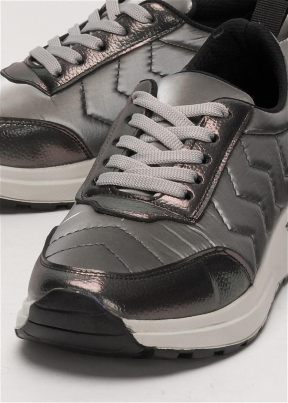 Kadın Rahat Comfort Taban Spor Sneaker Ayakkabı GÜMÜŞ