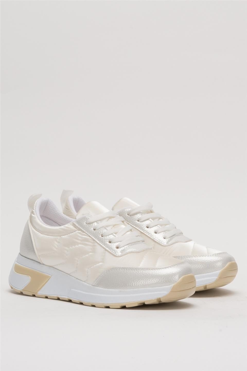 Kadın Rahat Comfort Taban Spor Sneaker Ayakkabı BEYAZ