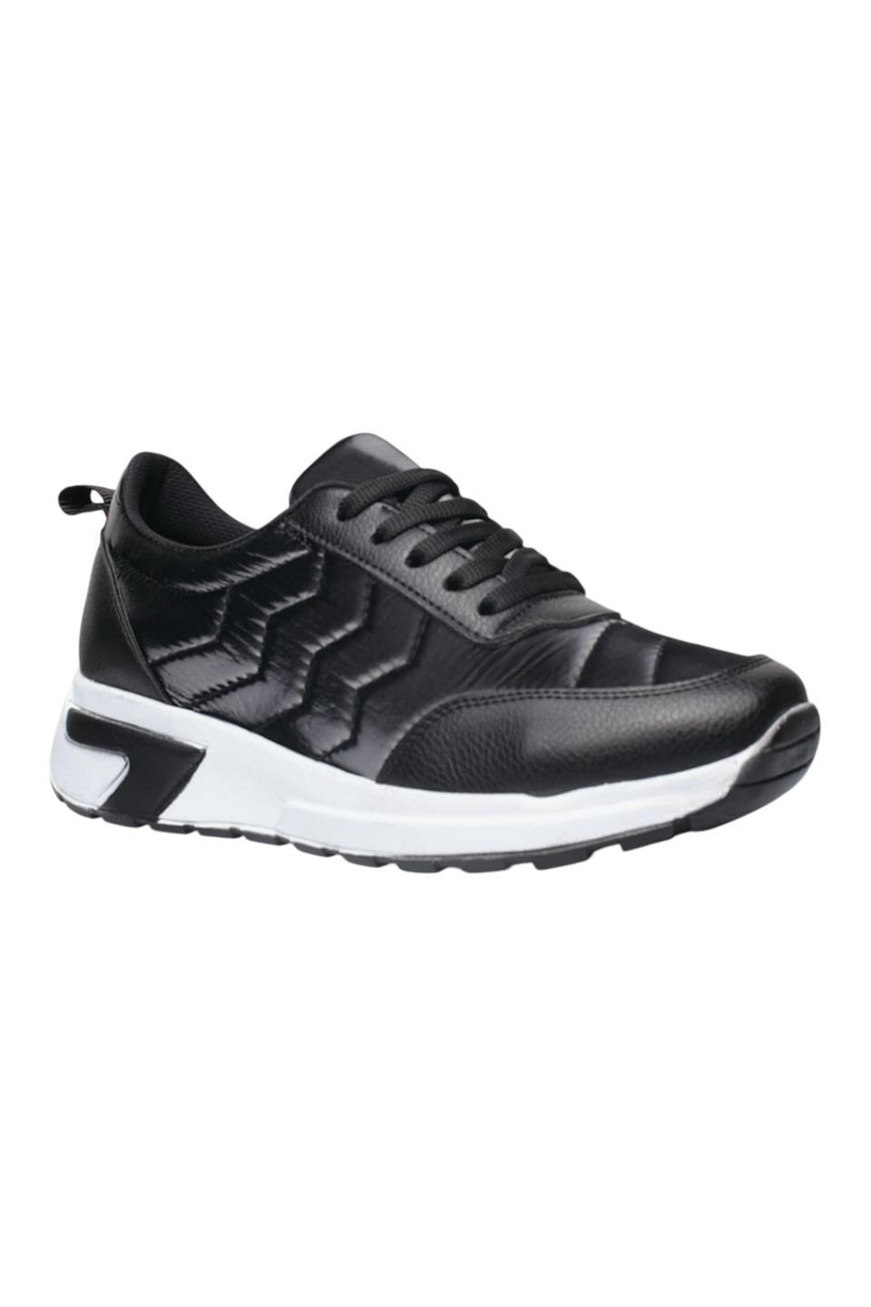 Kadın Rahat Comfort Taban Spor Sneaker Ayakkabı SİYAH - BEYAZ