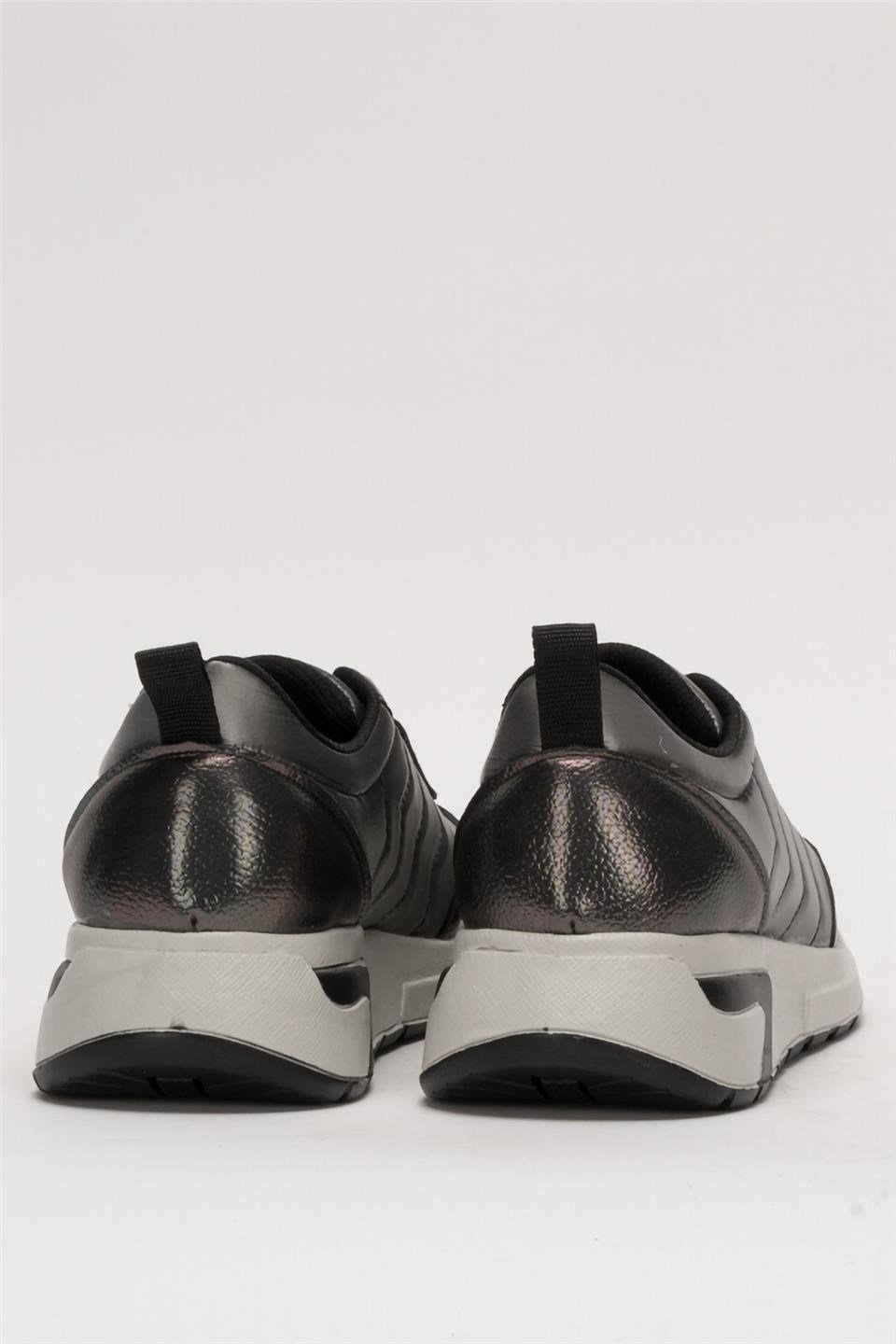 Kadın Rahat Comfort Taban Spor Sneaker Ayakkabı GÜMÜŞ