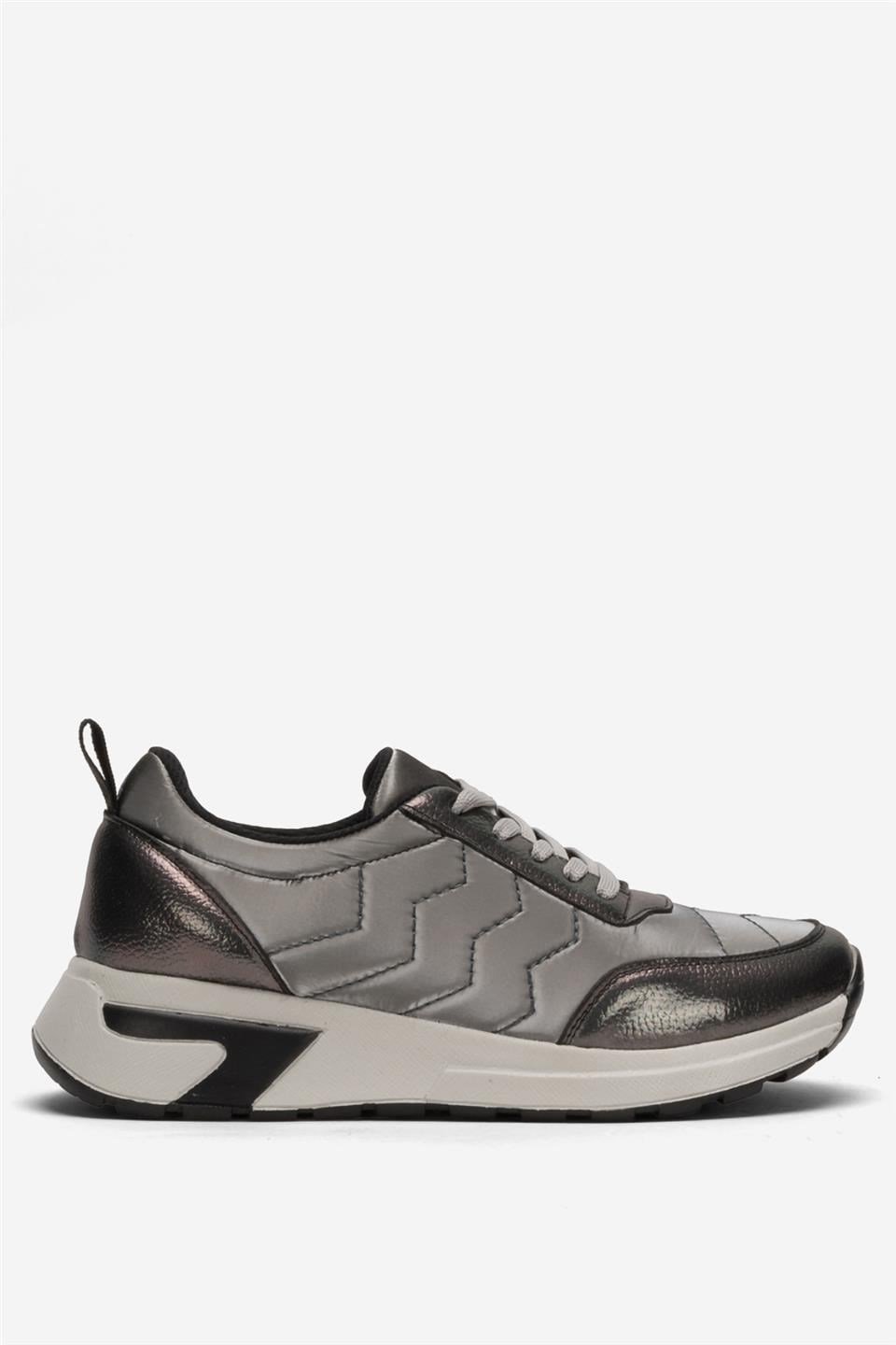 Kadın Rahat Comfort Taban Spor Sneaker Ayakkabı GÜMÜŞ