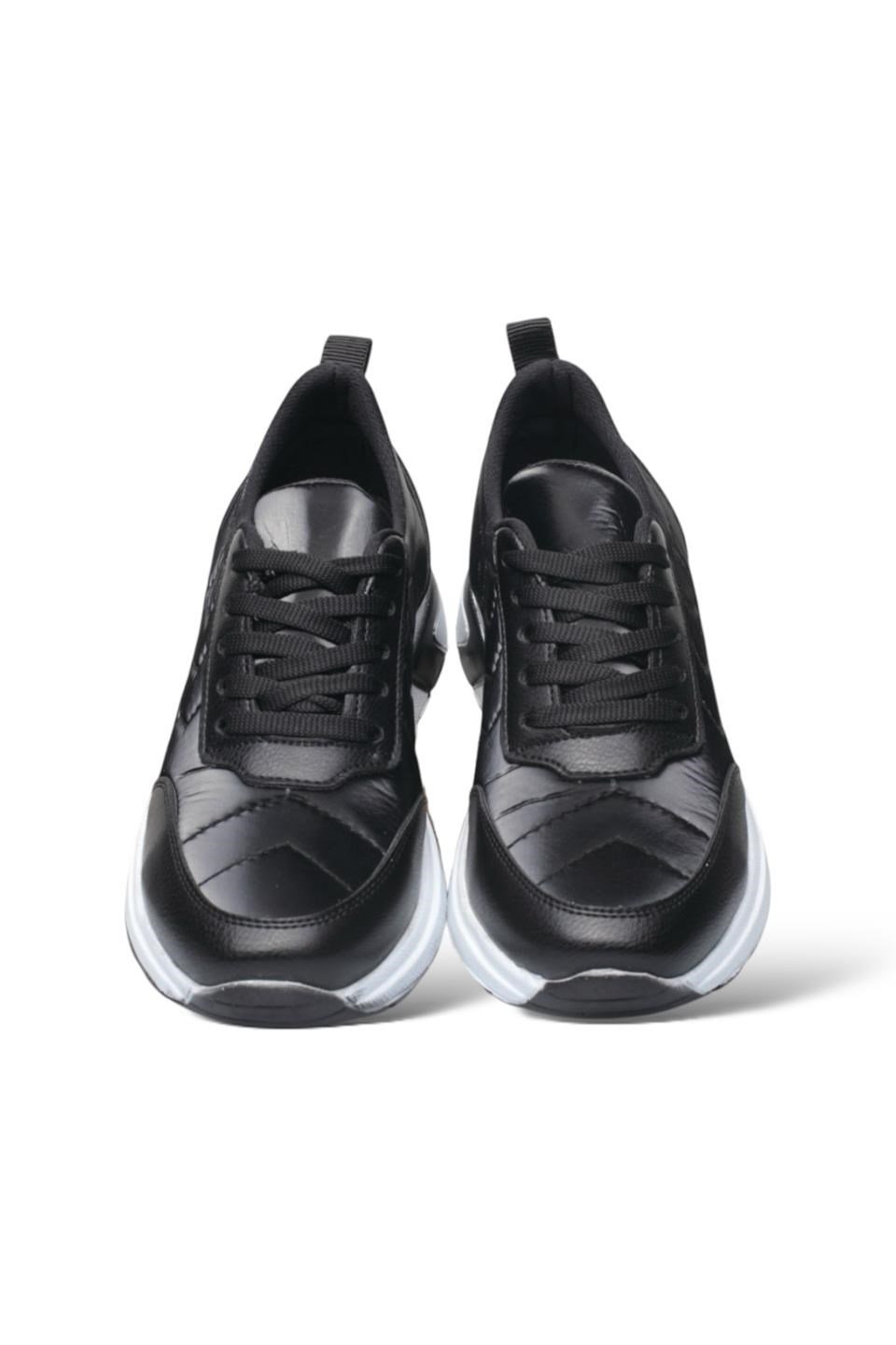Kadın Rahat Comfort Taban Spor Sneaker Ayakkabı SİYAH - BEYAZ