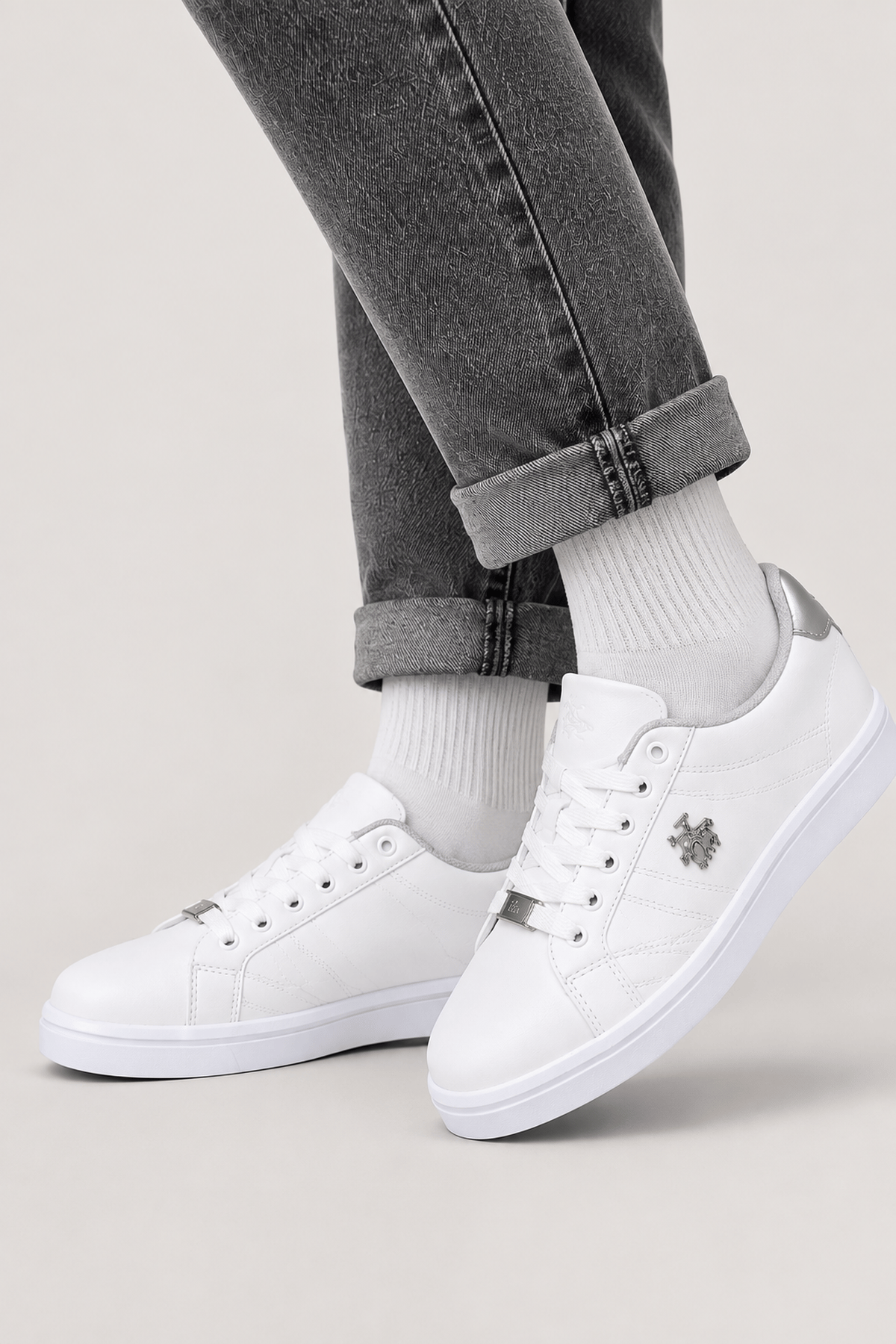 Kadın Sneaker Ayakkabı BEYAZ - GÜMÜŞ