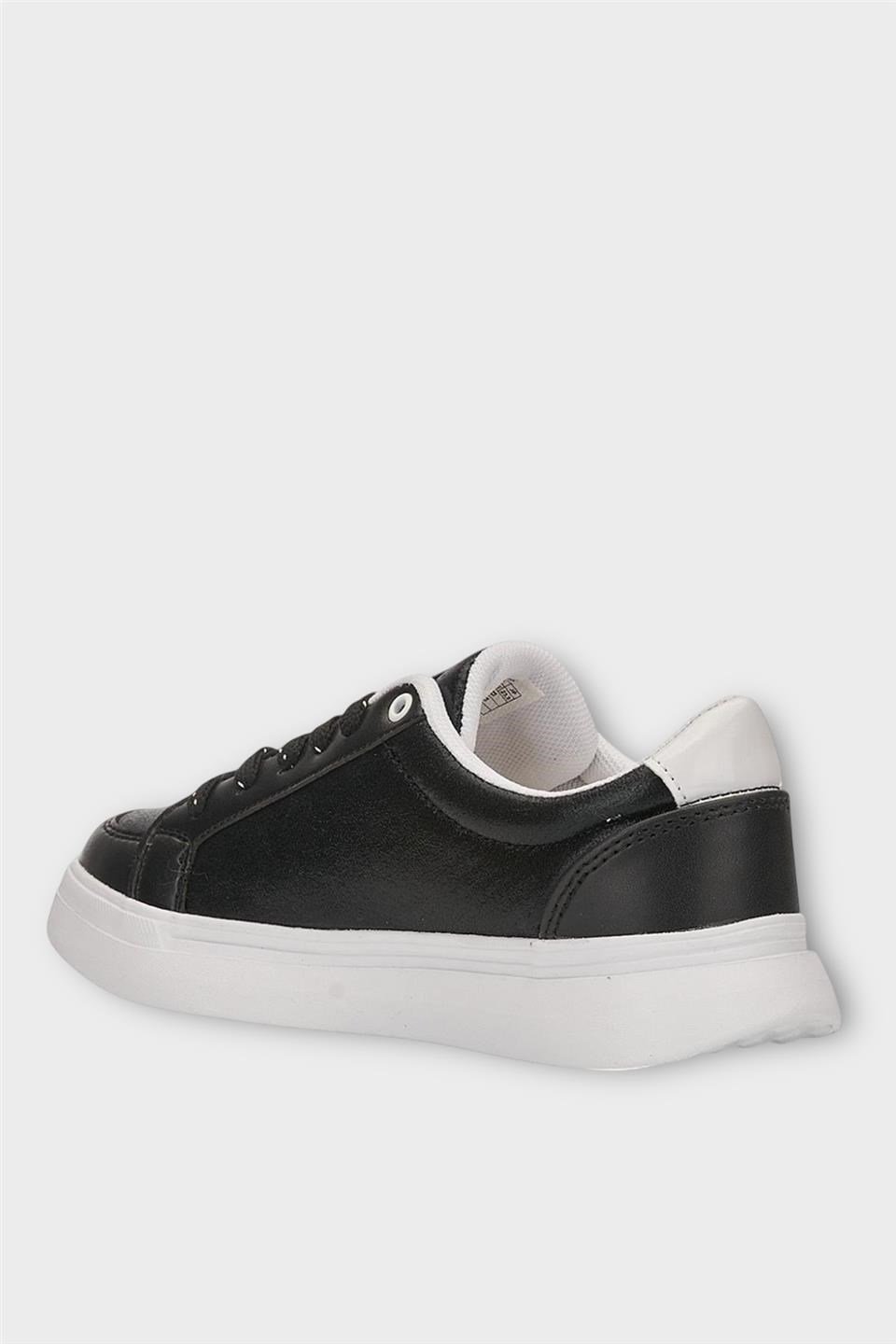 Kadın Yıldız Detay Şık Sneaker Ayakkabı SİYAH - BEYAZ
