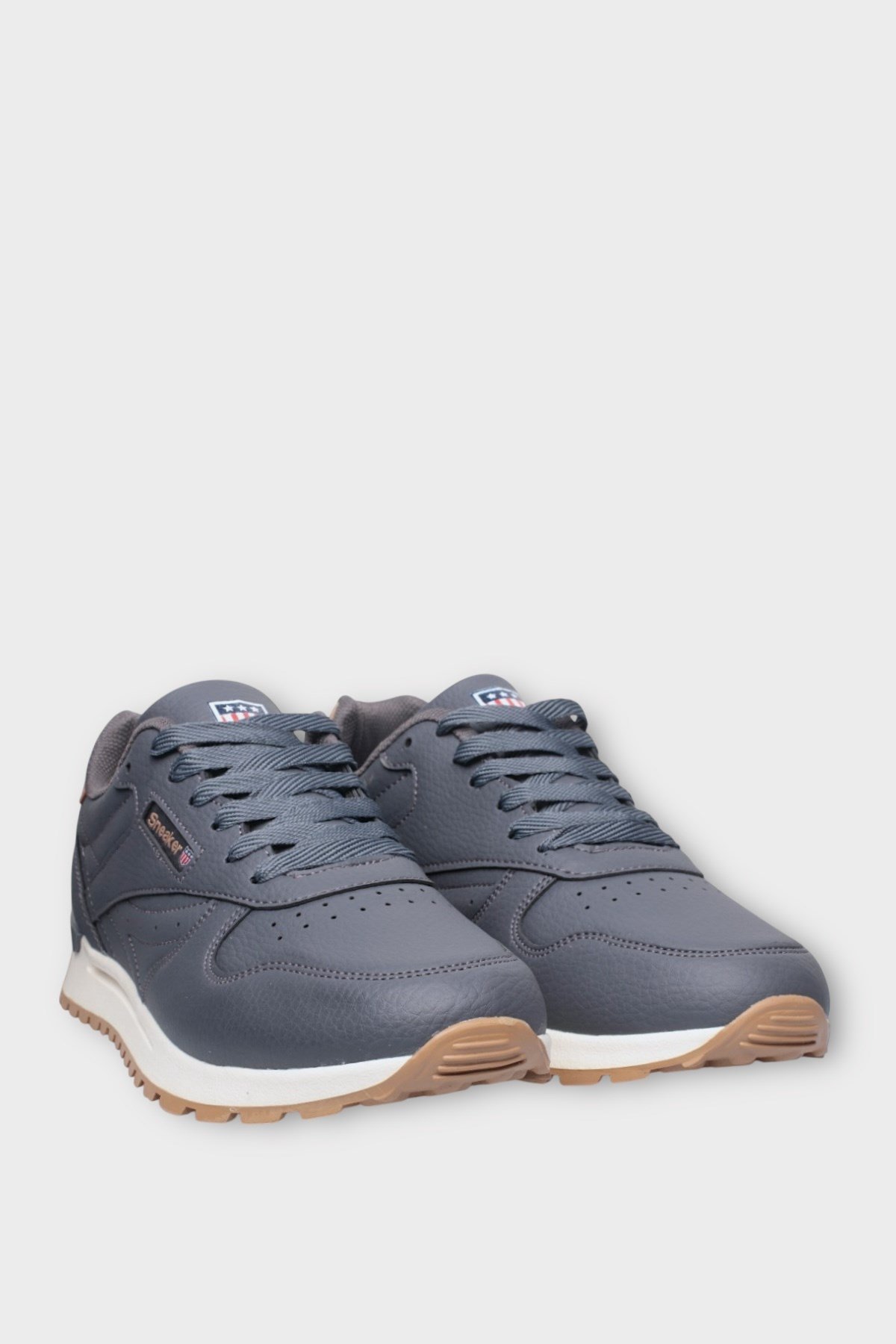 Ortopedik Cilt Sneaker Unisex Spor Ayakkabı FÜME