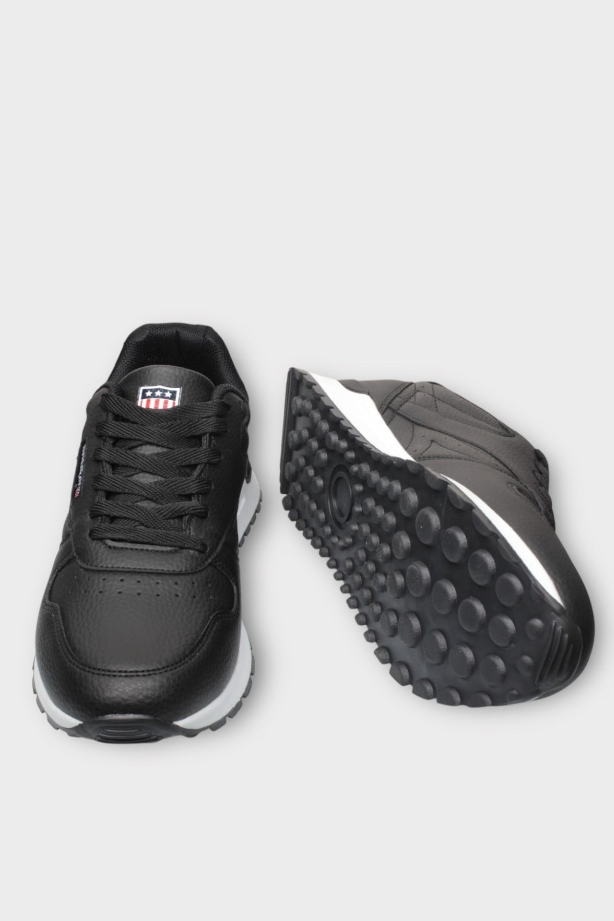 Ortopedik Cilt Sneaker Unisex Spor Ayakkabı SİYAH - BEYAZ
