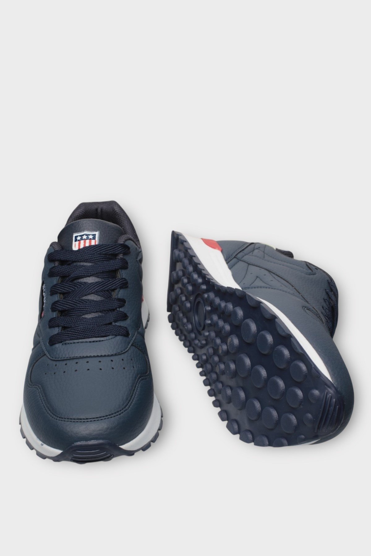 Ortopedik Cilt Sneaker Unisex Spor Ayakkabı LACİVERT