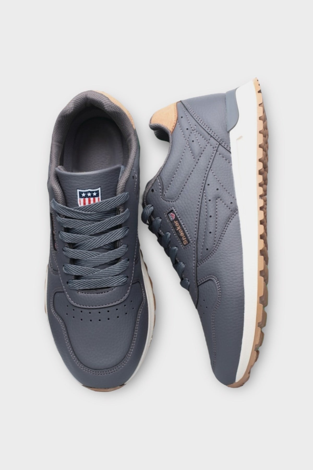 Ortopedik Cilt Sneaker Unisex Spor Ayakkabı FÜME