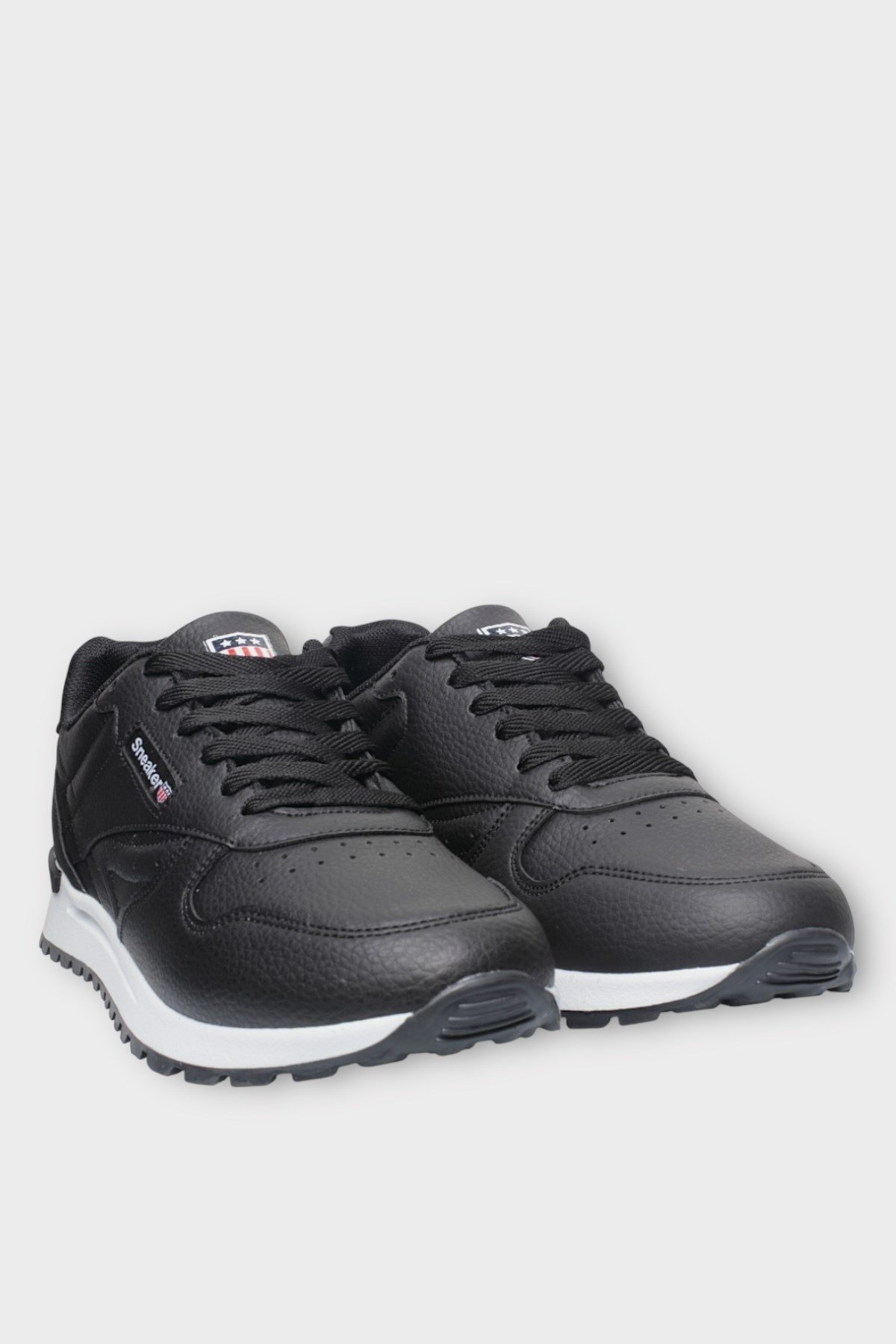 Ortopedik Cilt Sneaker Unisex Spor Ayakkabı SİYAH - BEYAZ