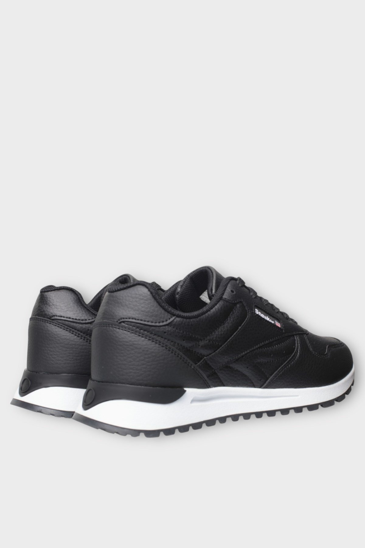 Ortopedik Cilt Sneaker Unisex Spor Ayakkabı SİYAH - BEYAZ