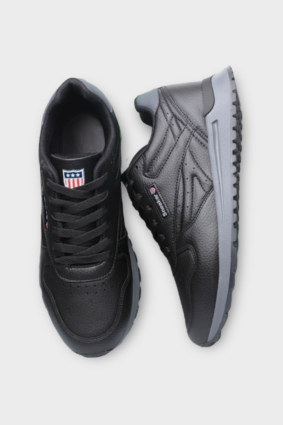 Ortopedik Cilt Sneaker Unisex Spor Ayakkabı SİYAH