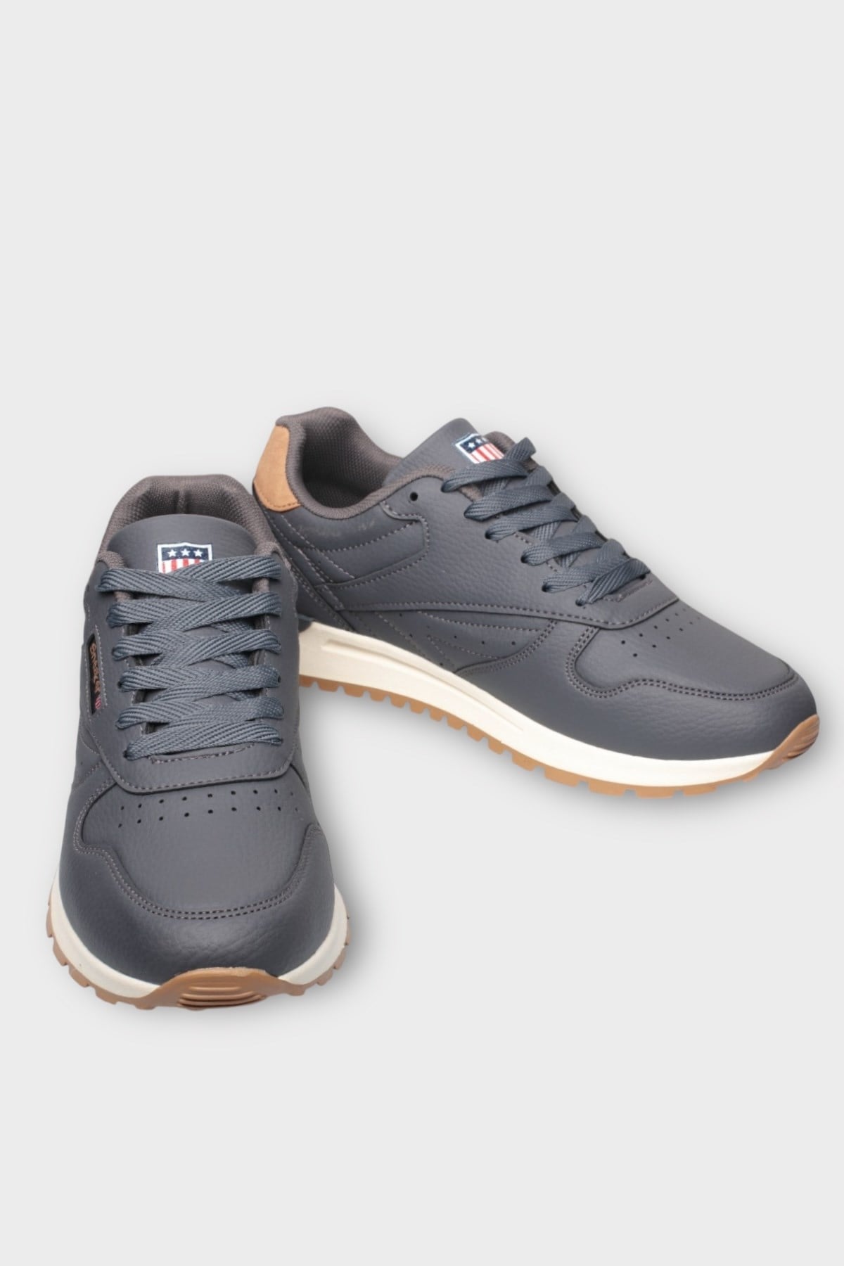 Ortopedik Cilt Sneaker Unisex Spor Ayakkabı FÜME