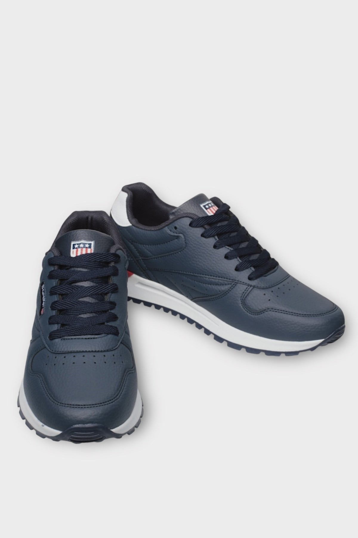 Ortopedik Cilt Sneaker Unisex Spor Ayakkabı LACİVERT