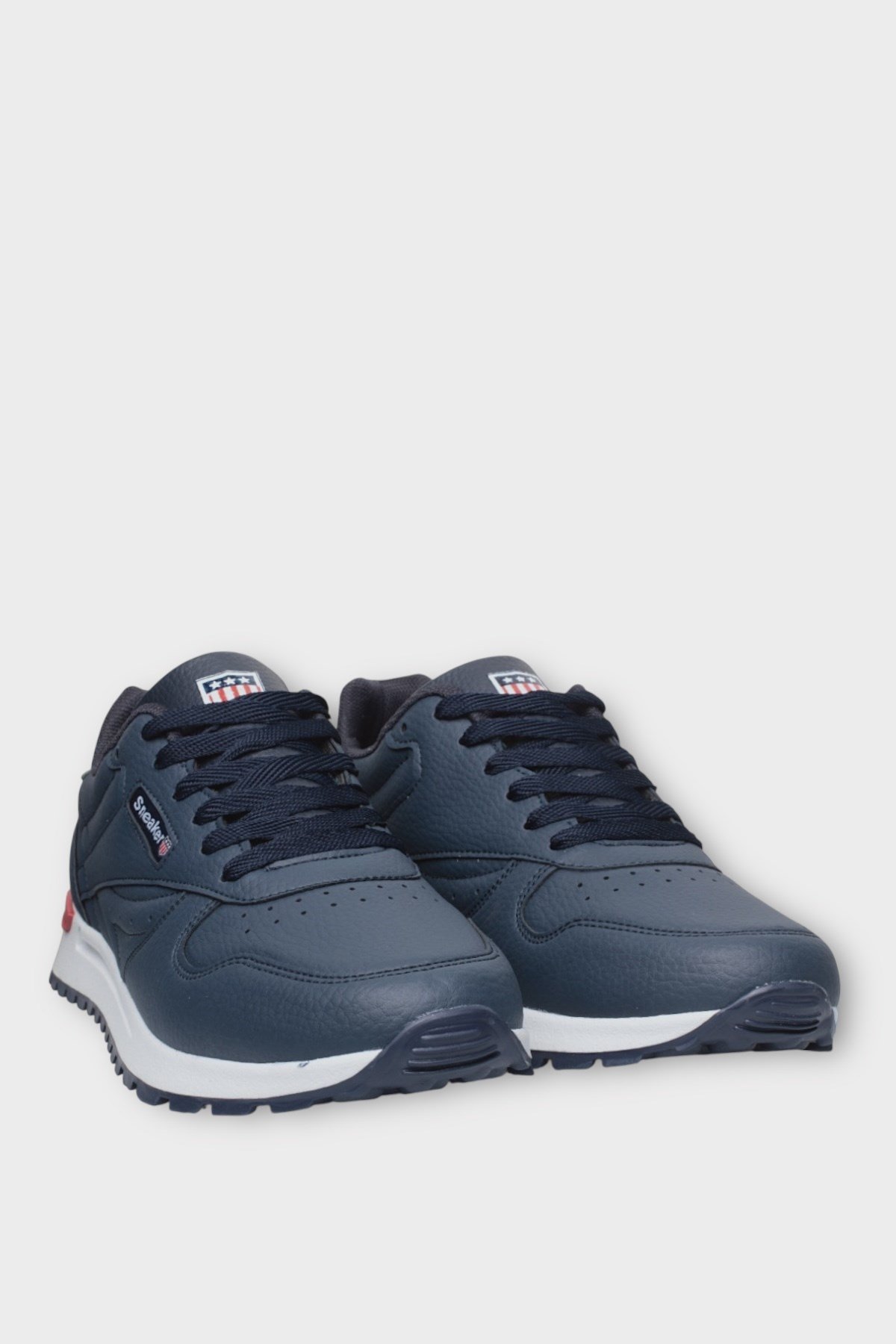 Ortopedik Cilt Sneaker Unisex Spor Ayakkabı LACİVERT