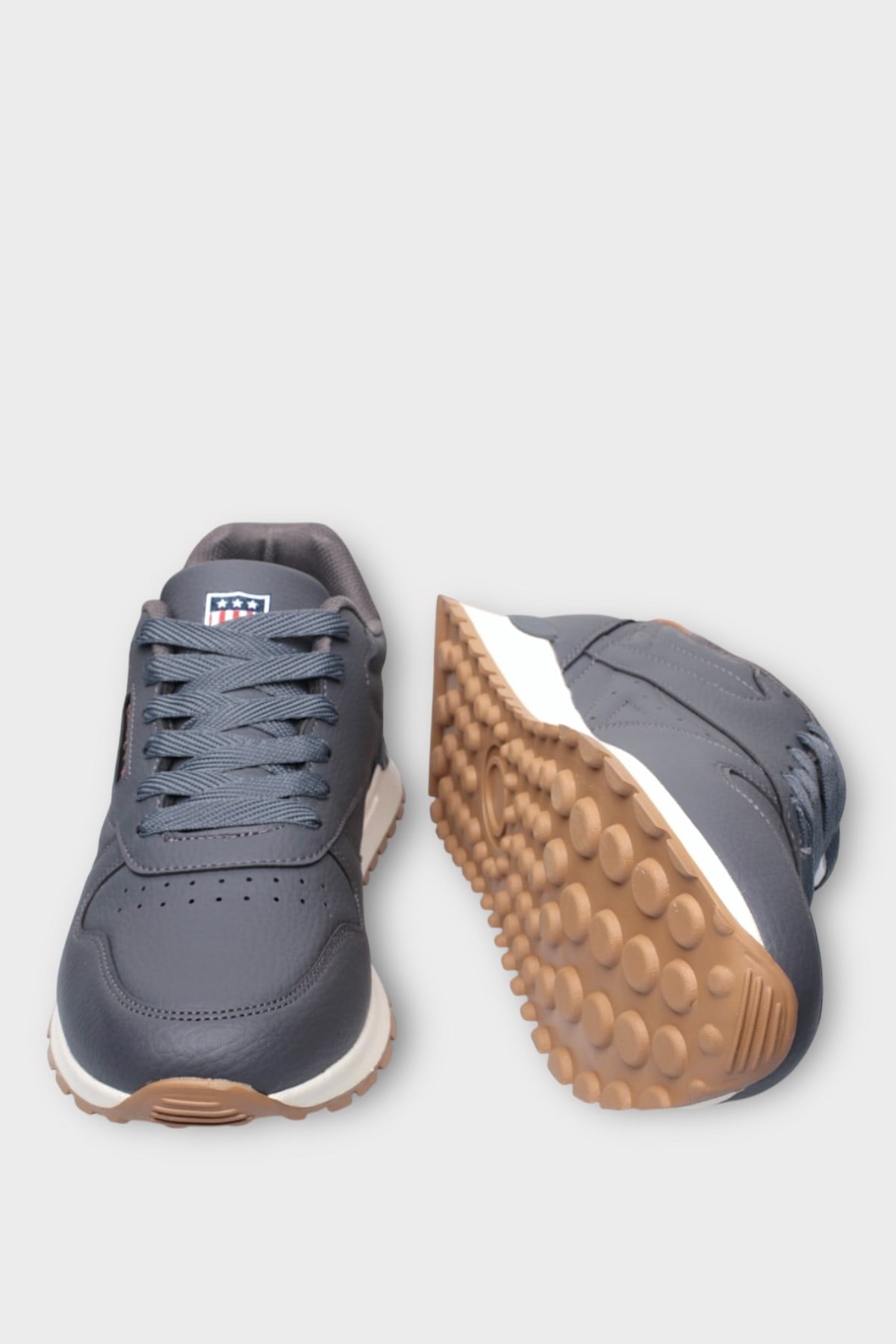 Ortopedik Cilt Sneaker Unisex Spor Ayakkabı FÜME