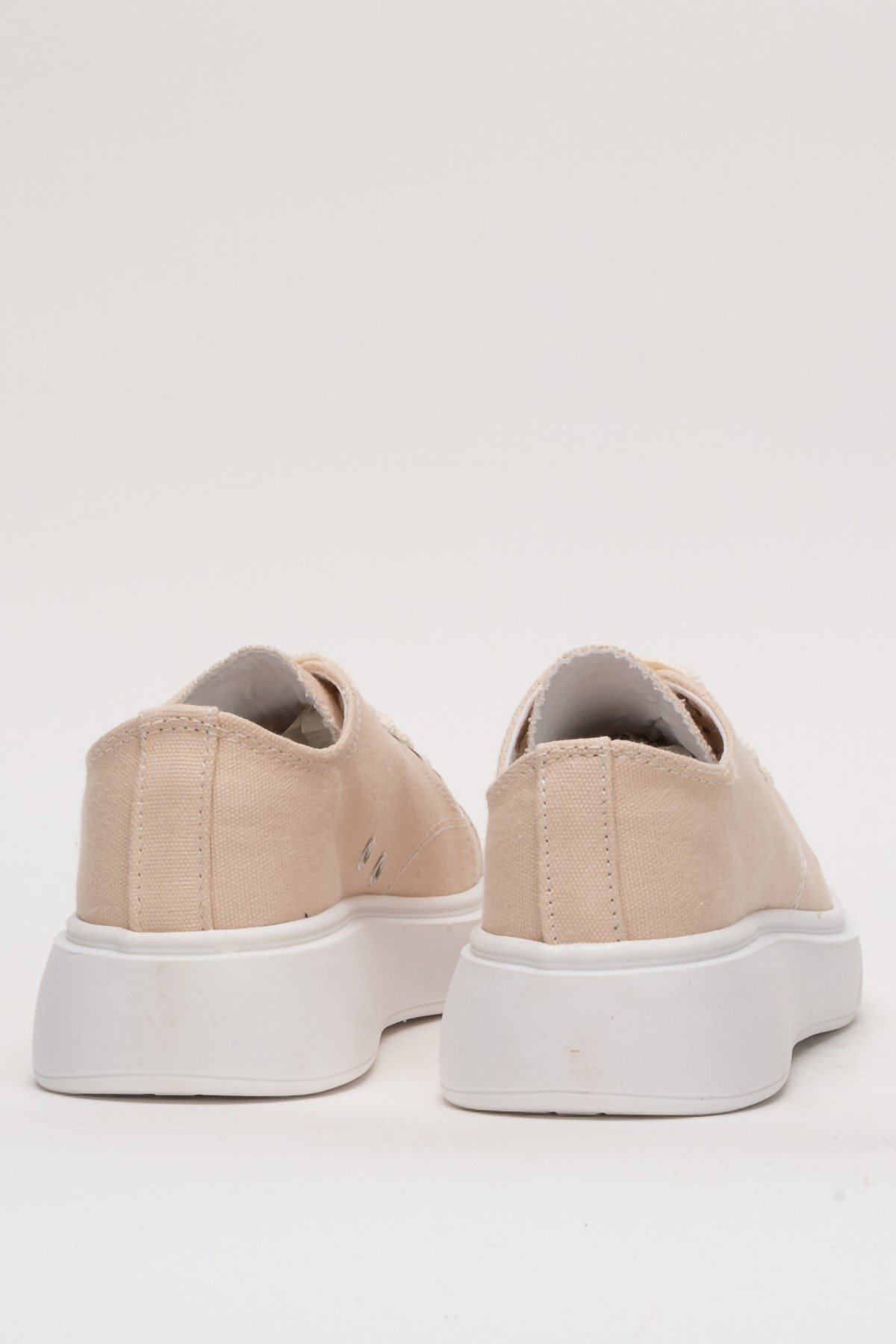 Rahat Kalıp Kalın Taban Kadın Sneaker Ayakkabı BEJ