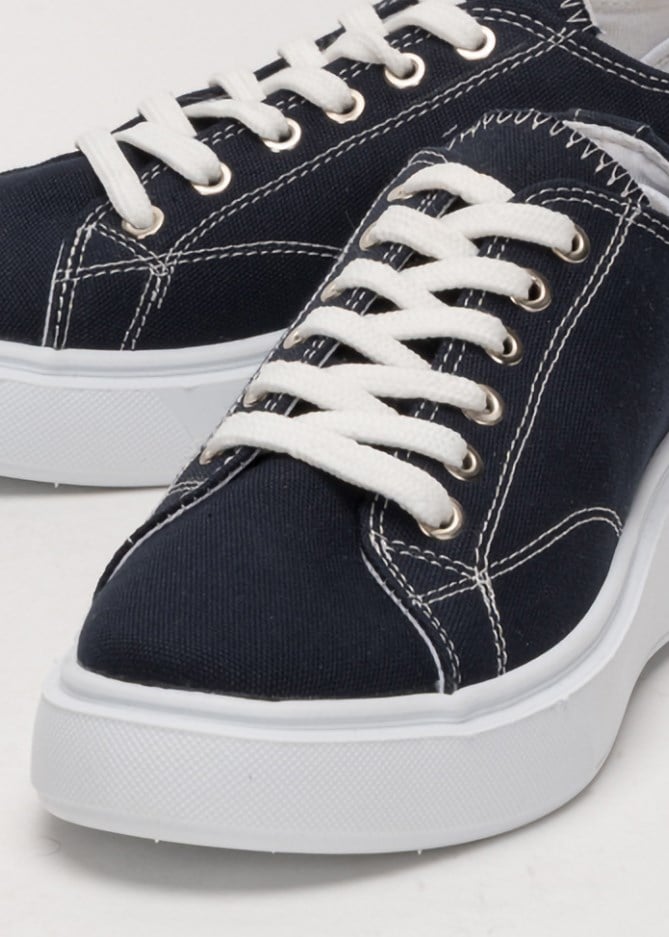 Rahat Kalıp Kalın Taban Kadın Sneaker Ayakkabı LACİVERT