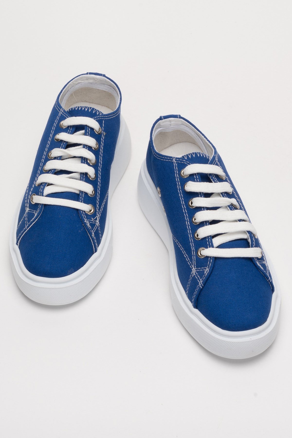 Rahat Kalıp Kalın Taban Kadın Sneaker Ayakkabı MAVİ