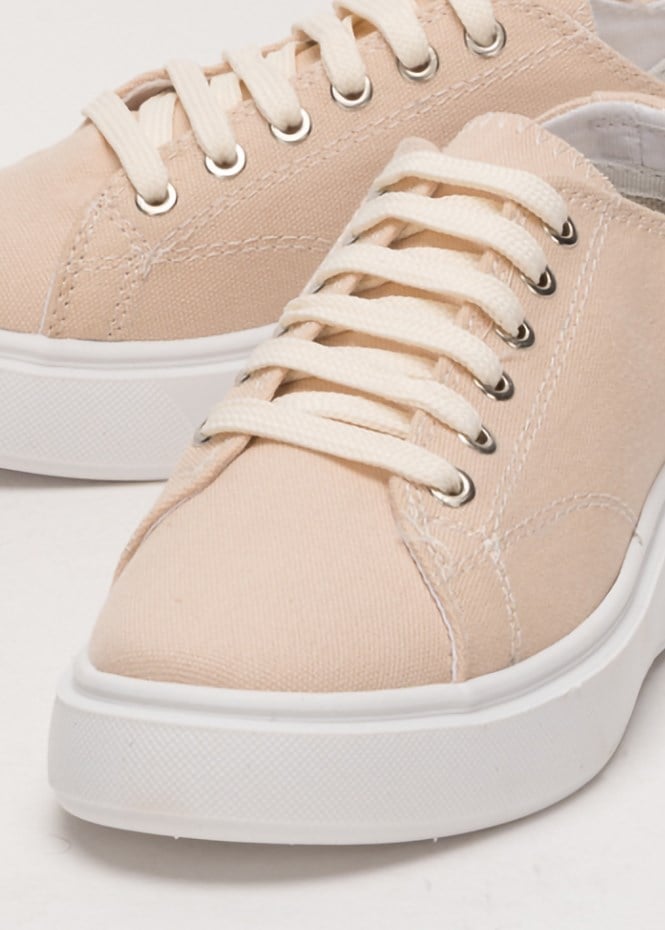 Rahat Kalıp Kalın Taban Kadın Sneaker Ayakkabı BEJ