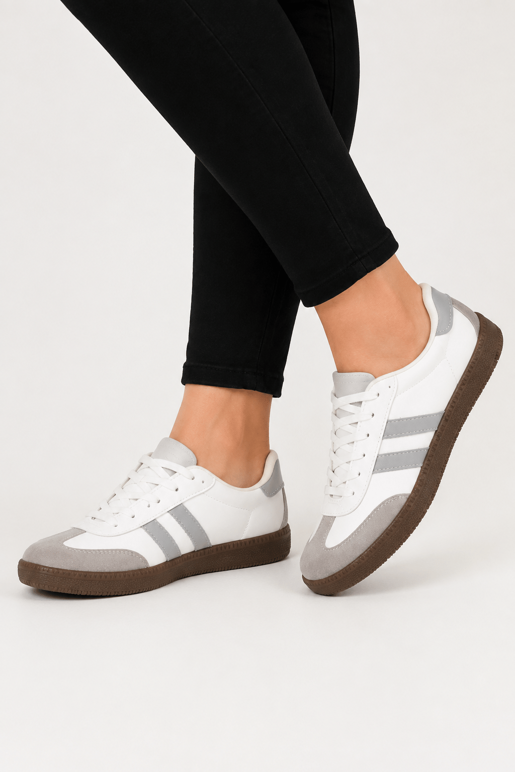 Rahat Unisex Spor Ayakkabı BEYAZ-FÜME