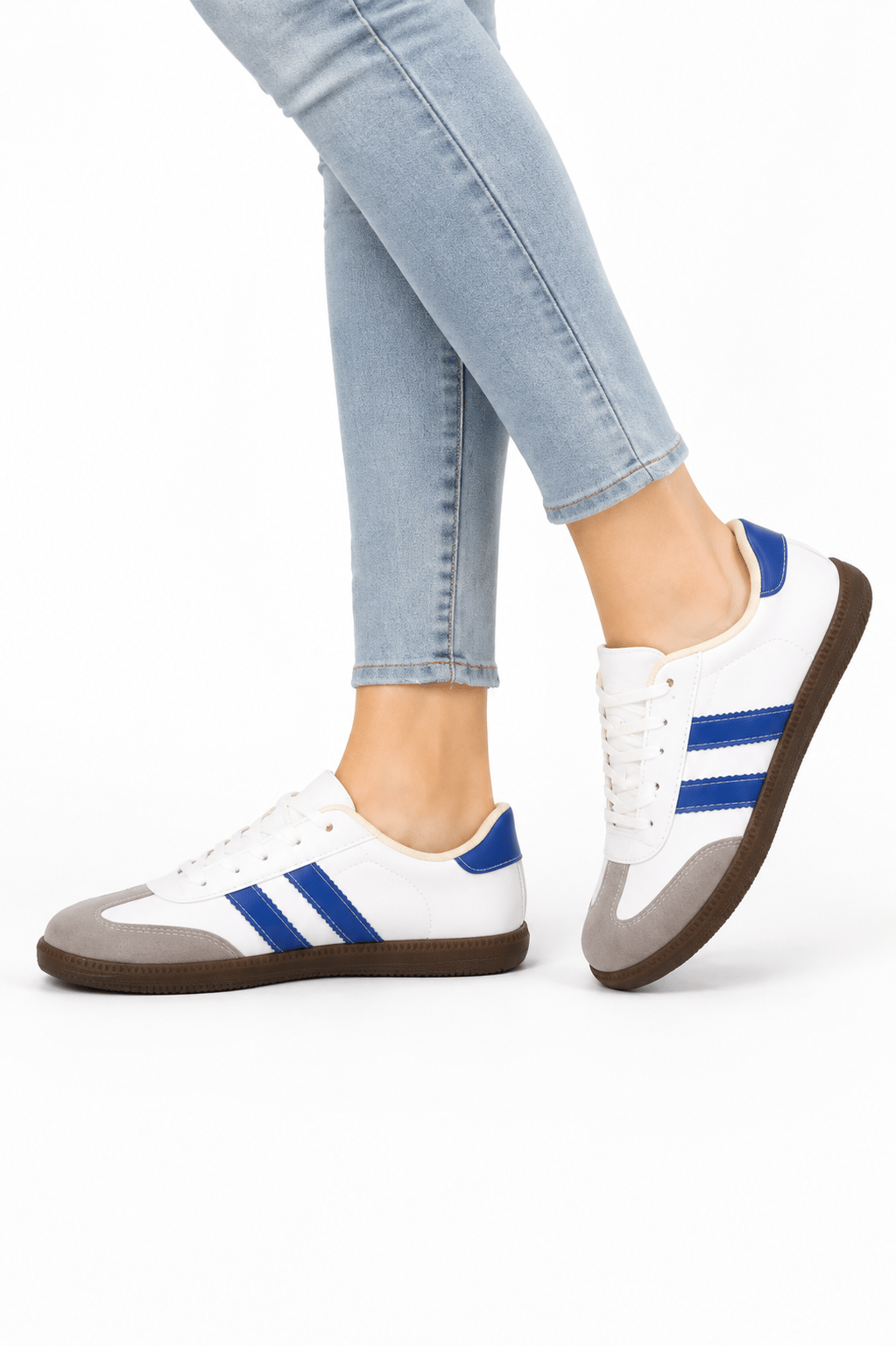 Rahat Unisex Spor Ayakkabı BEYAZ-MAVİ