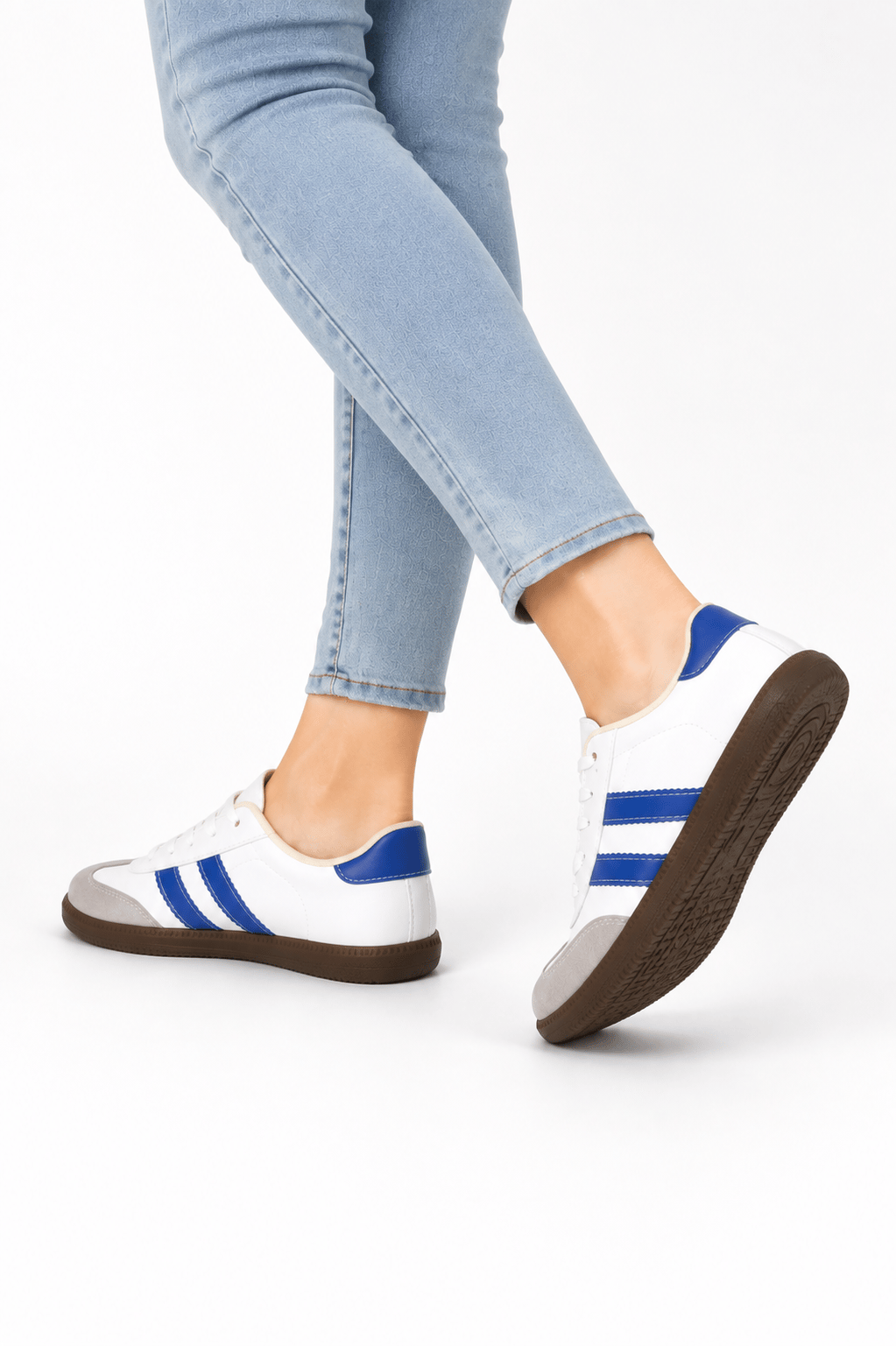 Rahat Unisex Spor Ayakkabı BEYAZ-MAVİ